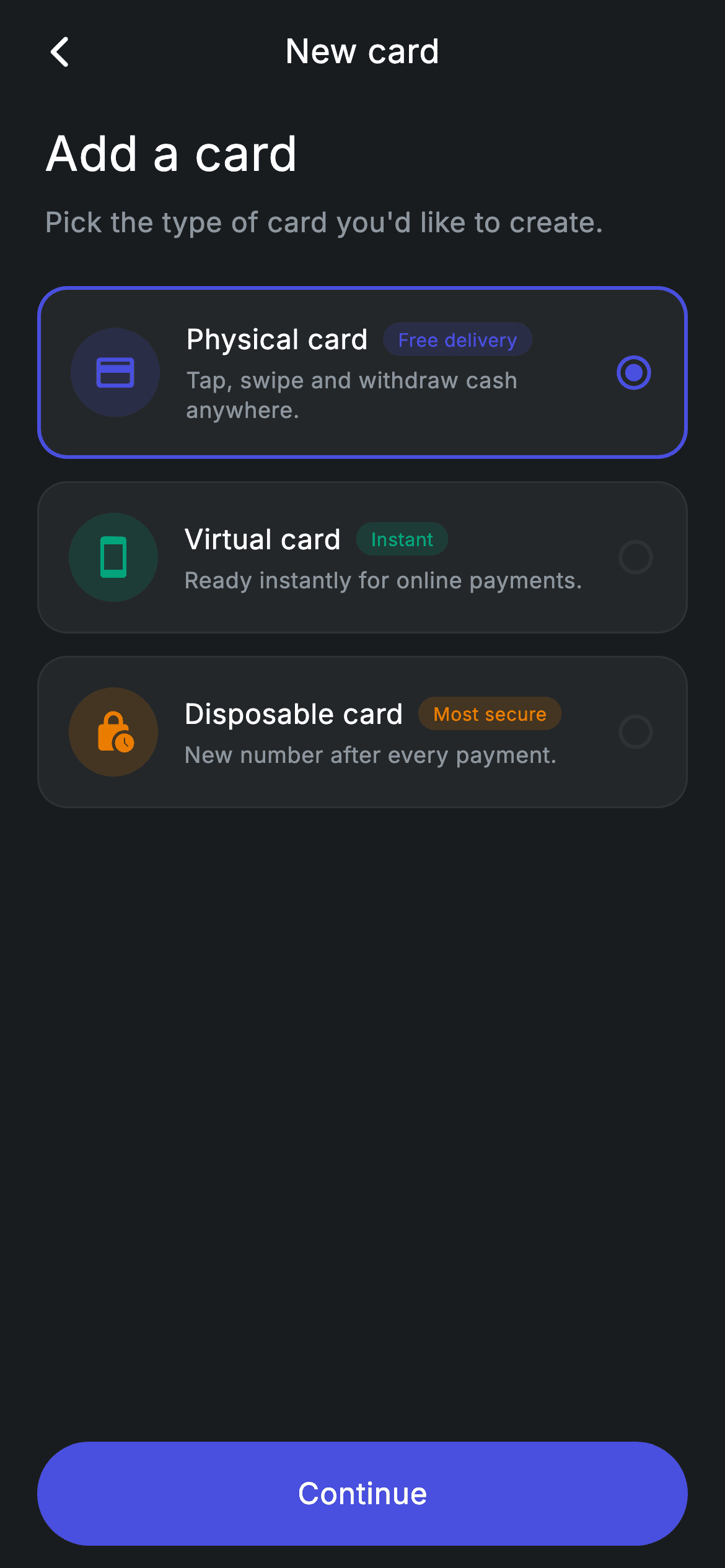 Fintech · Add Card — Fintech Flutter screen