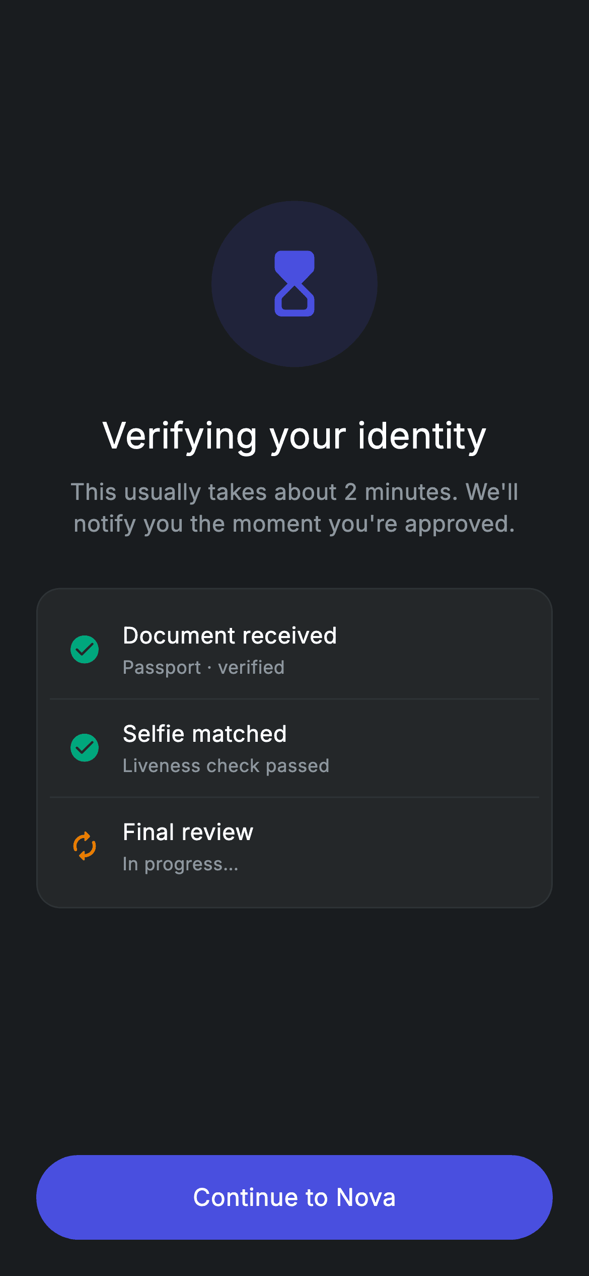 Fintech · KYC Review — Fintech Flutter screen