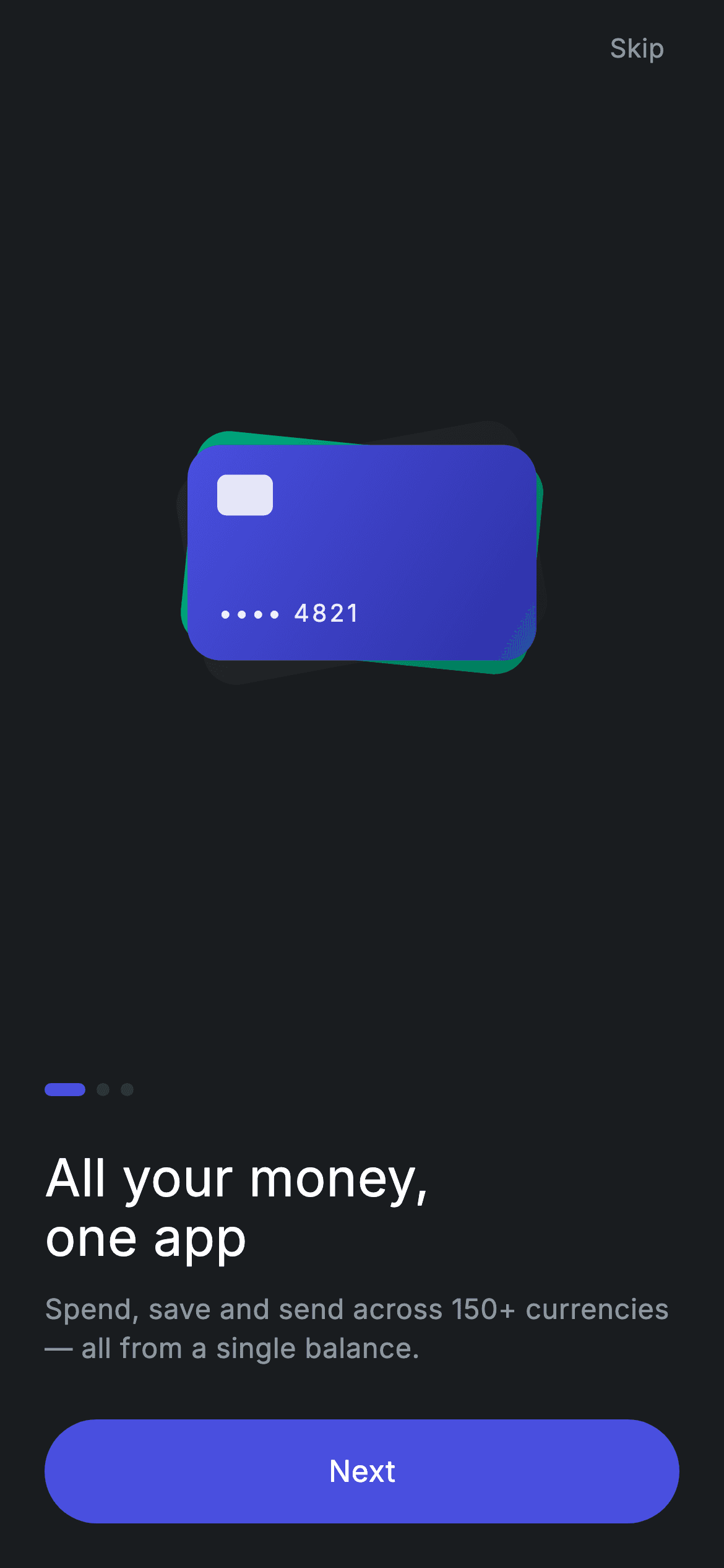 Fintech · Onboarding 1 — Fintech Flutter screen