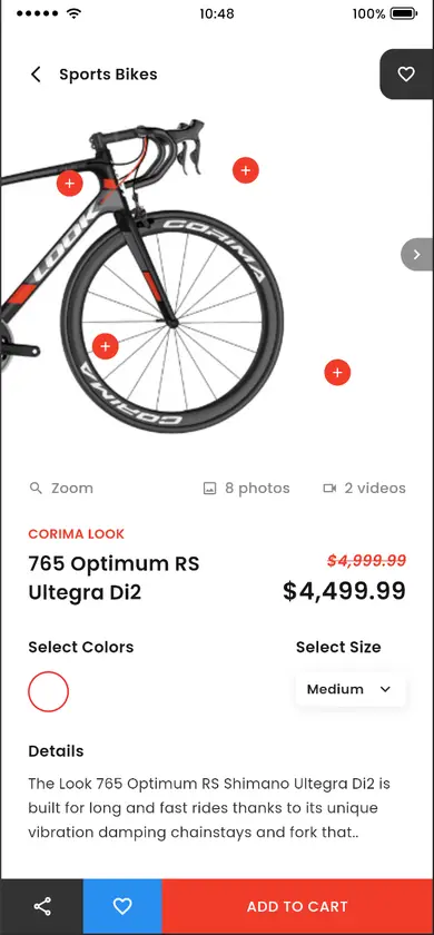 Product Detail — E-commerce Flutter screen