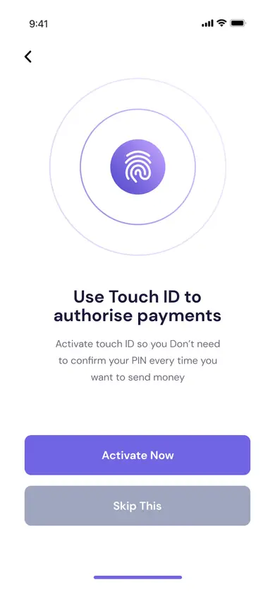 Touch ID — Authentication Flutter screen