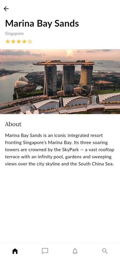 Travel · Place — Travel Flutter screen