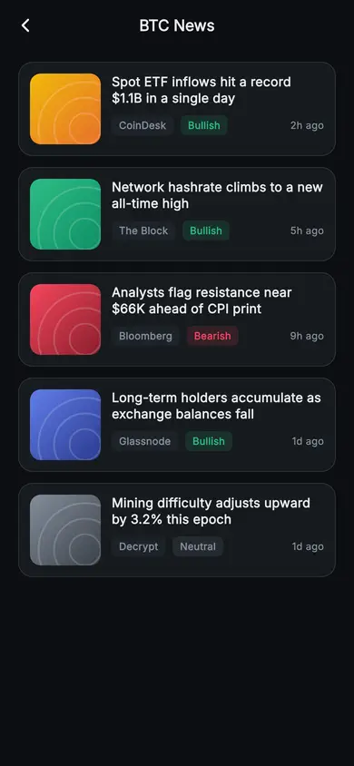 Aurum · Coin News — Web3 Flutter screen