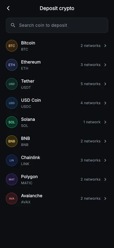 Aurum · Deposit — Web3 Flutter screen
