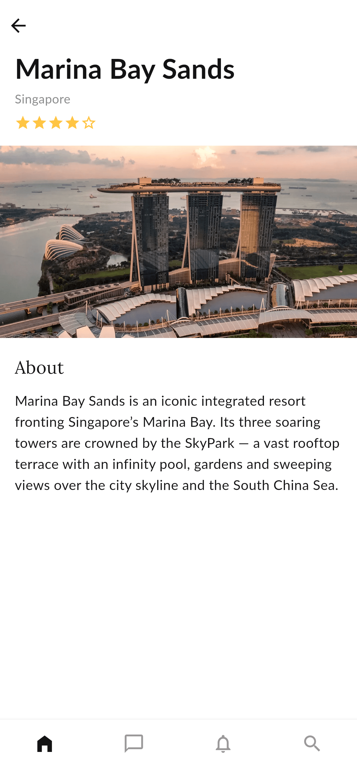 Travel · Place — Travel Flutter screen