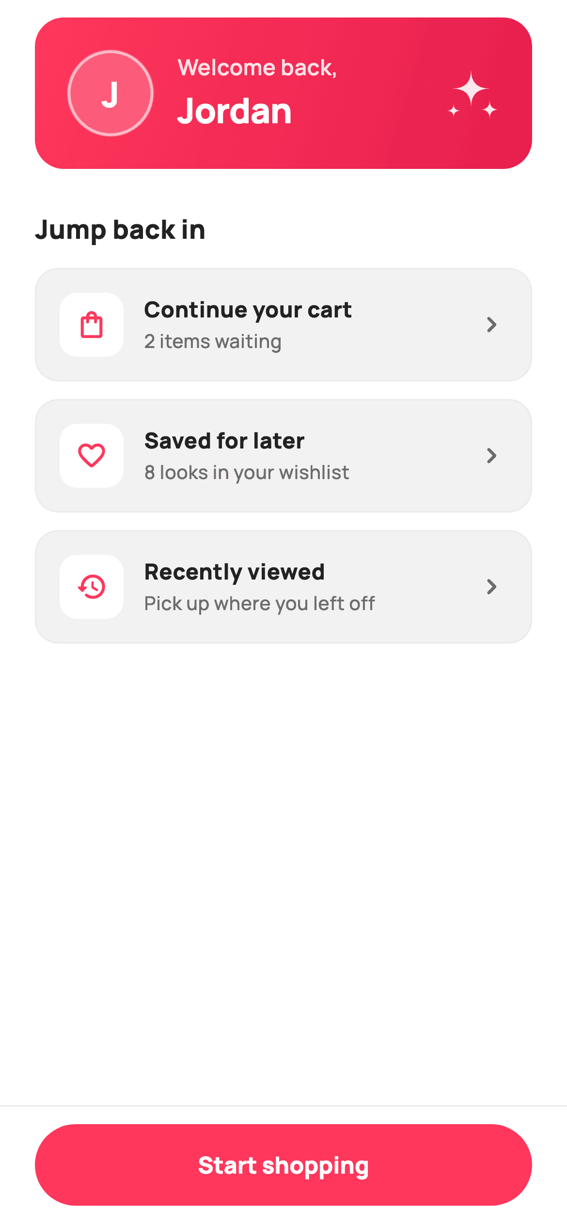 Welcome Back — E-commerce Flutter UI screen