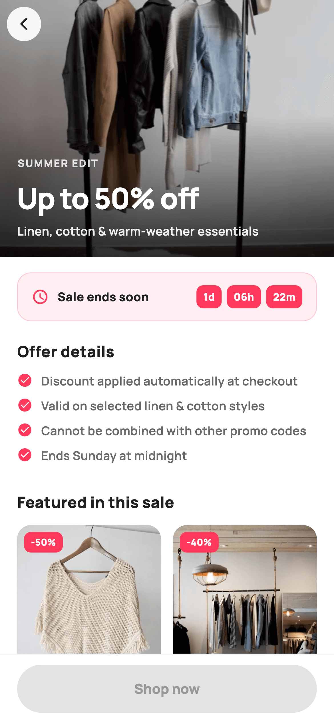 Promo Banner — E-commerce Flutter UI screen