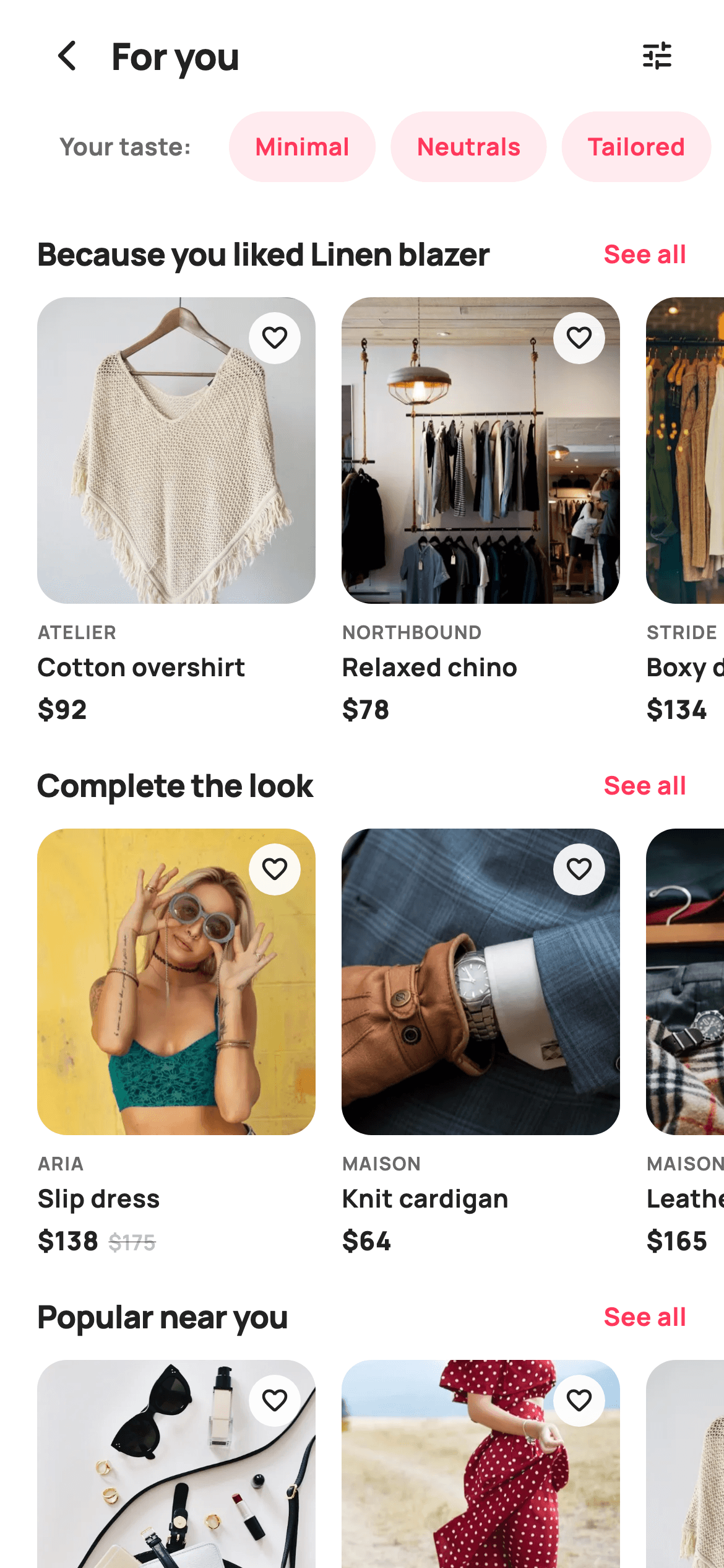 For You — E-commerce Flutter UI screen