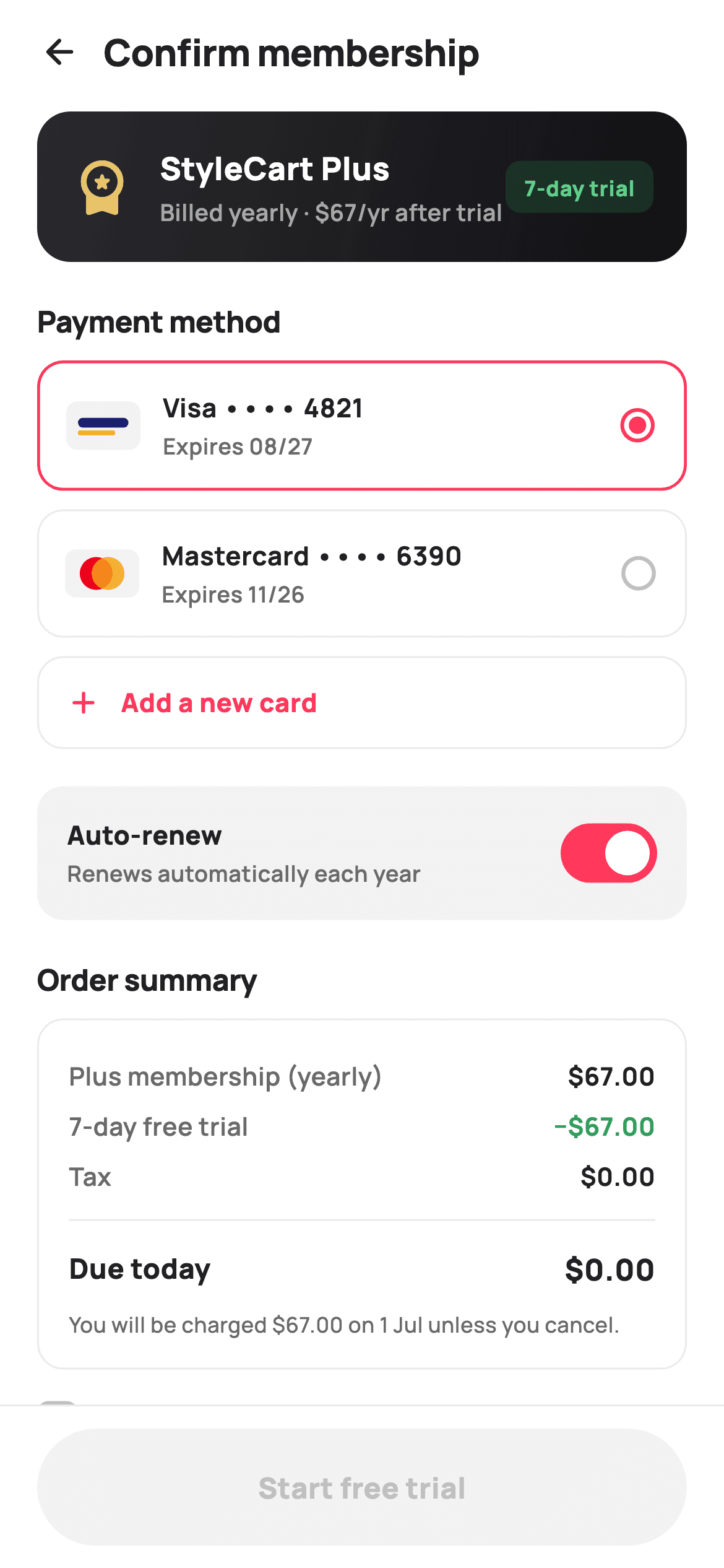 Plus Checkout — E-commerce Flutter screen