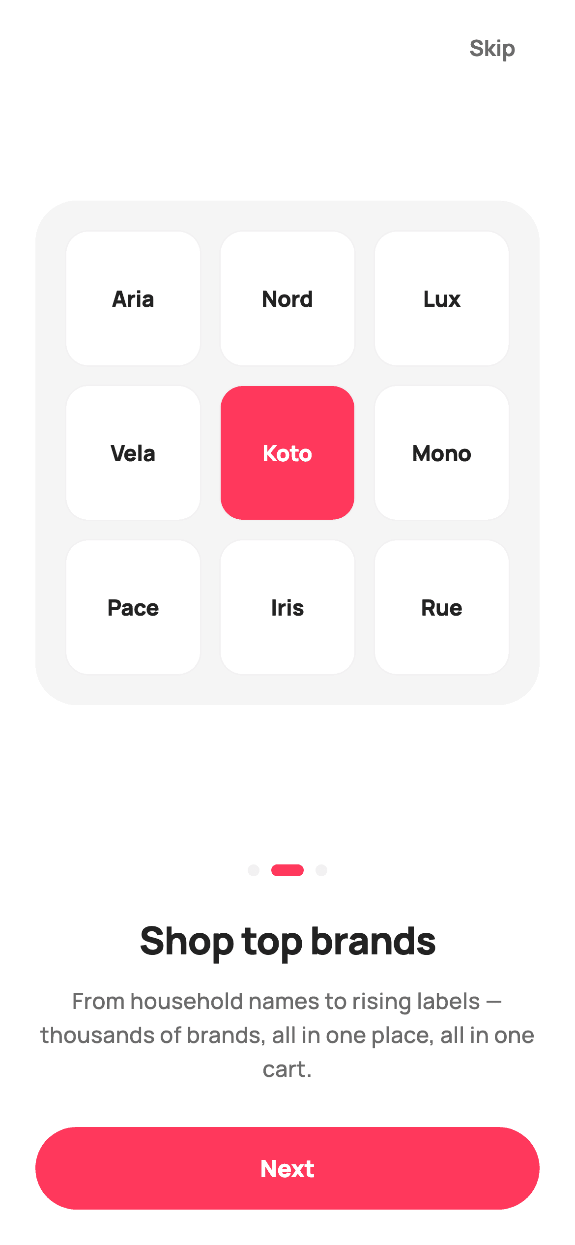 Shop top brands — E-commerce Flutter UI screen