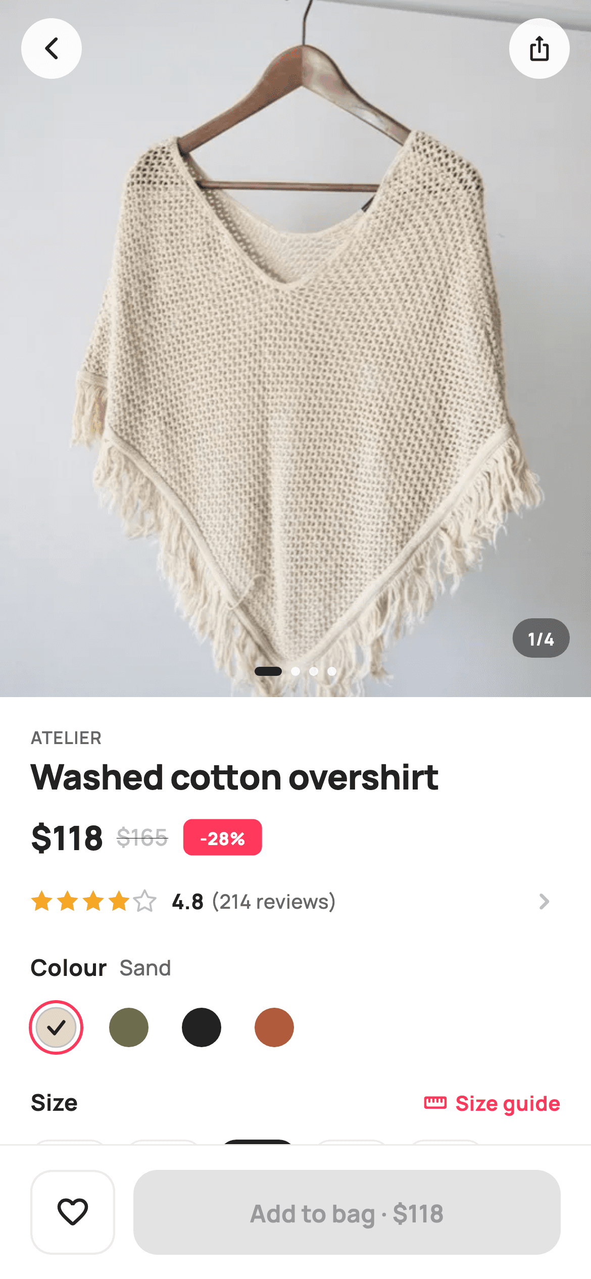 Product Detail — E-commerce Flutter UI screen