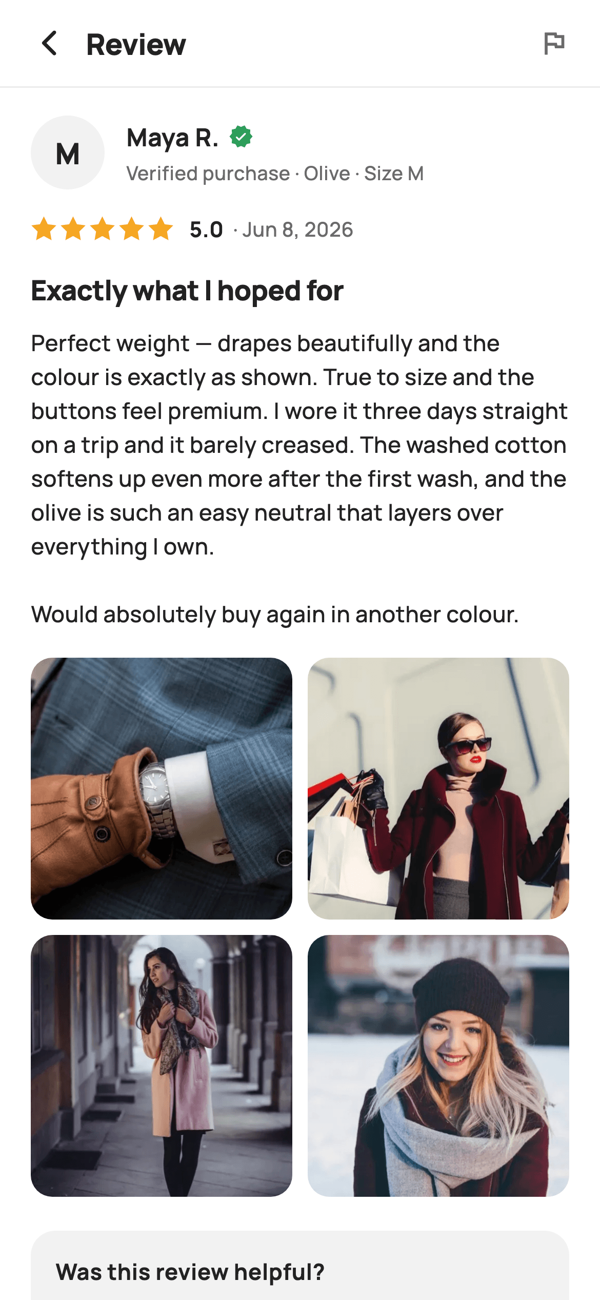 Review Detail — E-commerce Flutter UI screen