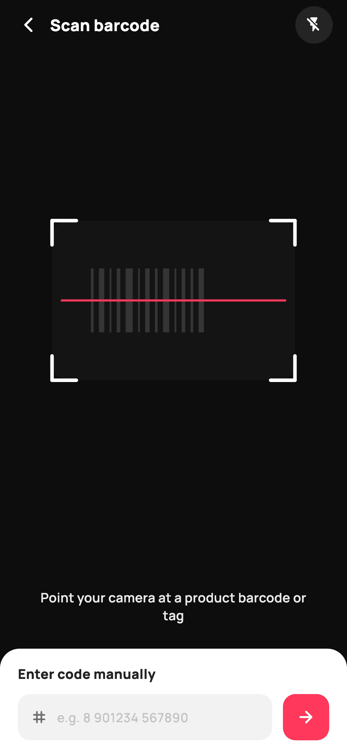 Scan Barcode — E-commerce Flutter UI screen