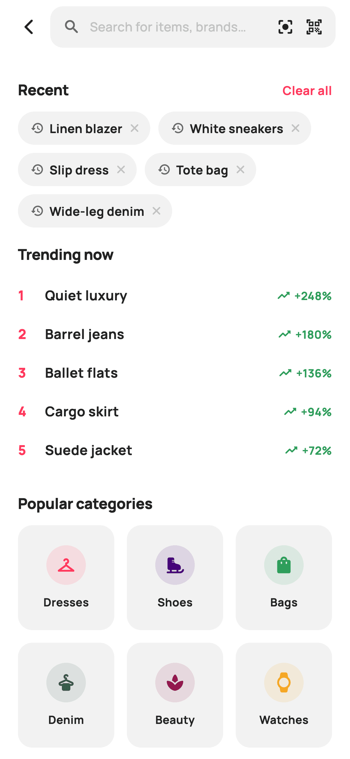 Search — E-commerce Flutter UI screen