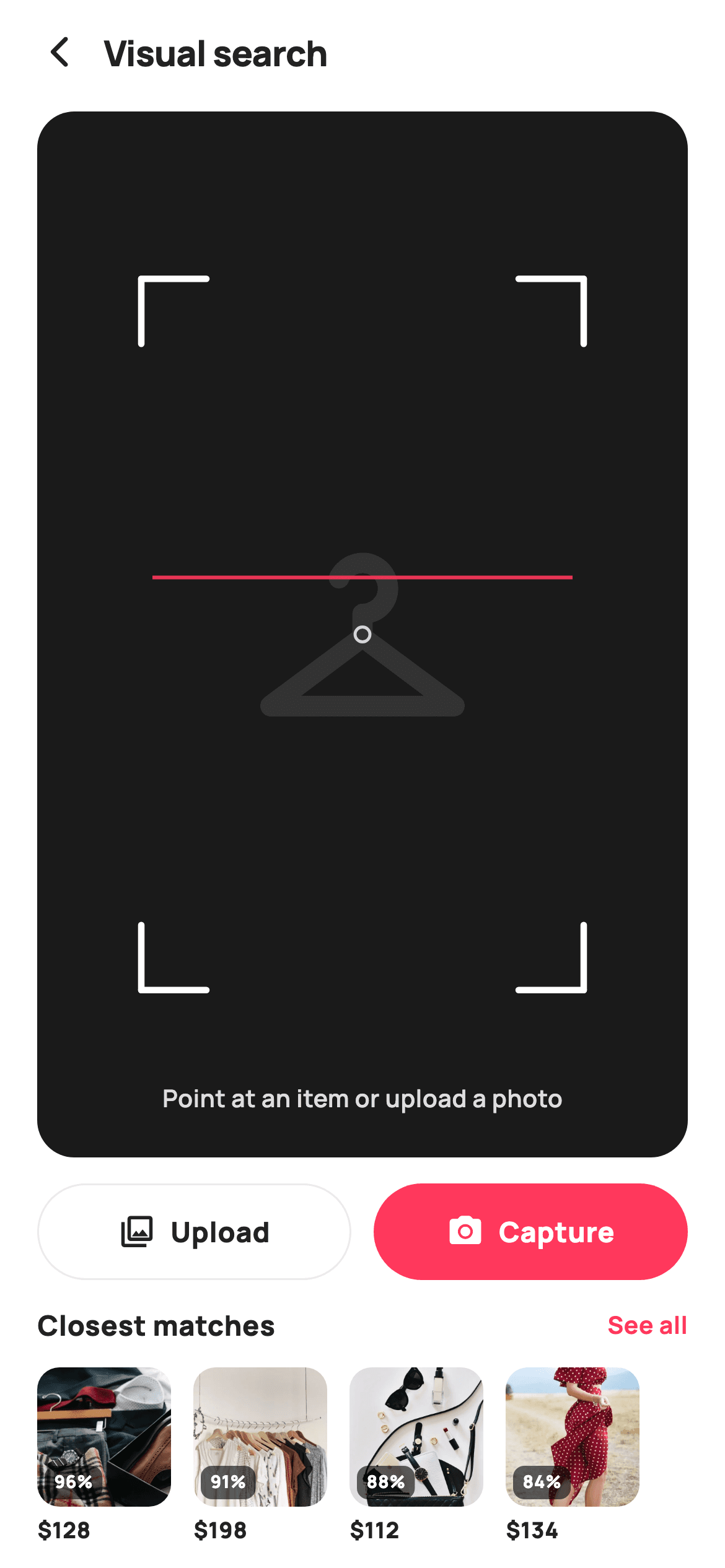 Visual Search — E-commerce Flutter screen