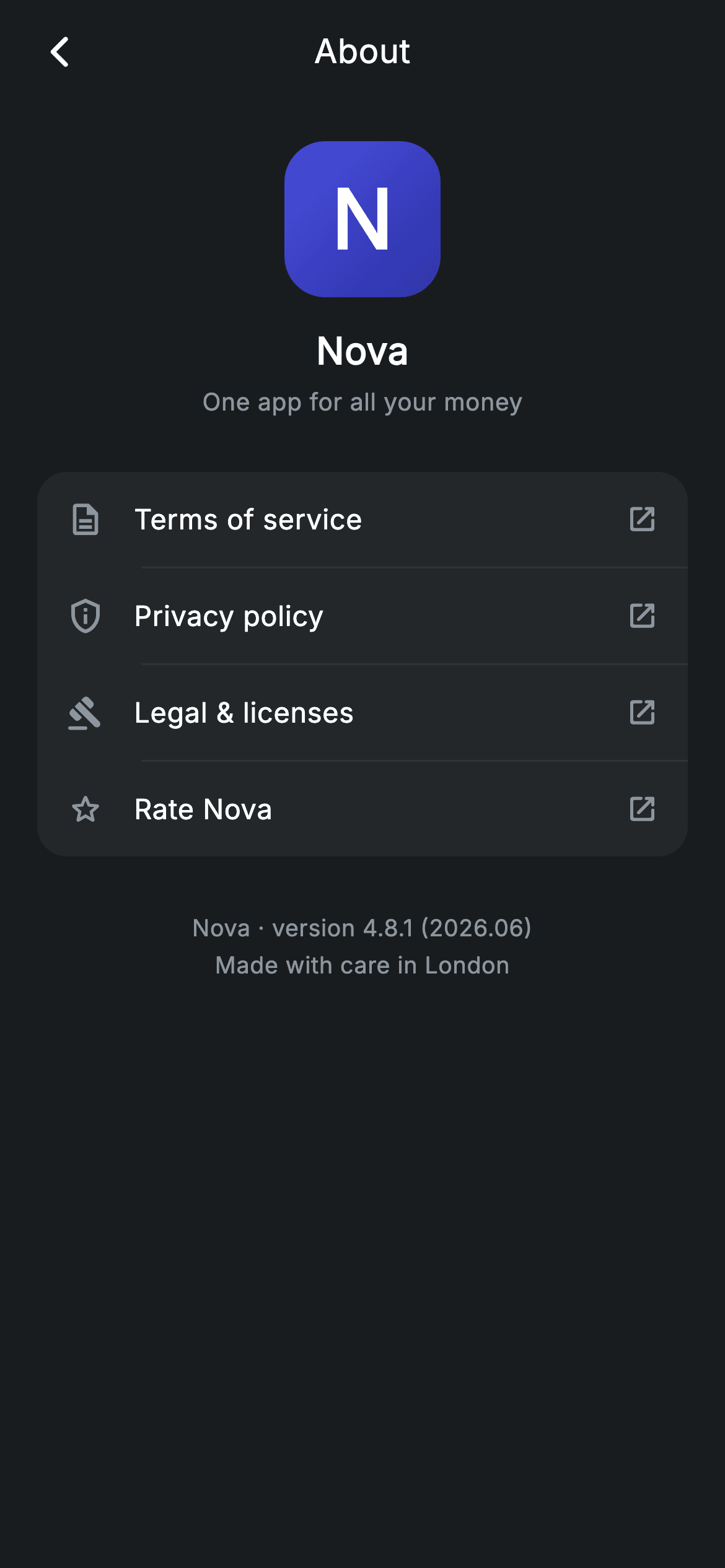 About — Fintech Flutter UI screen