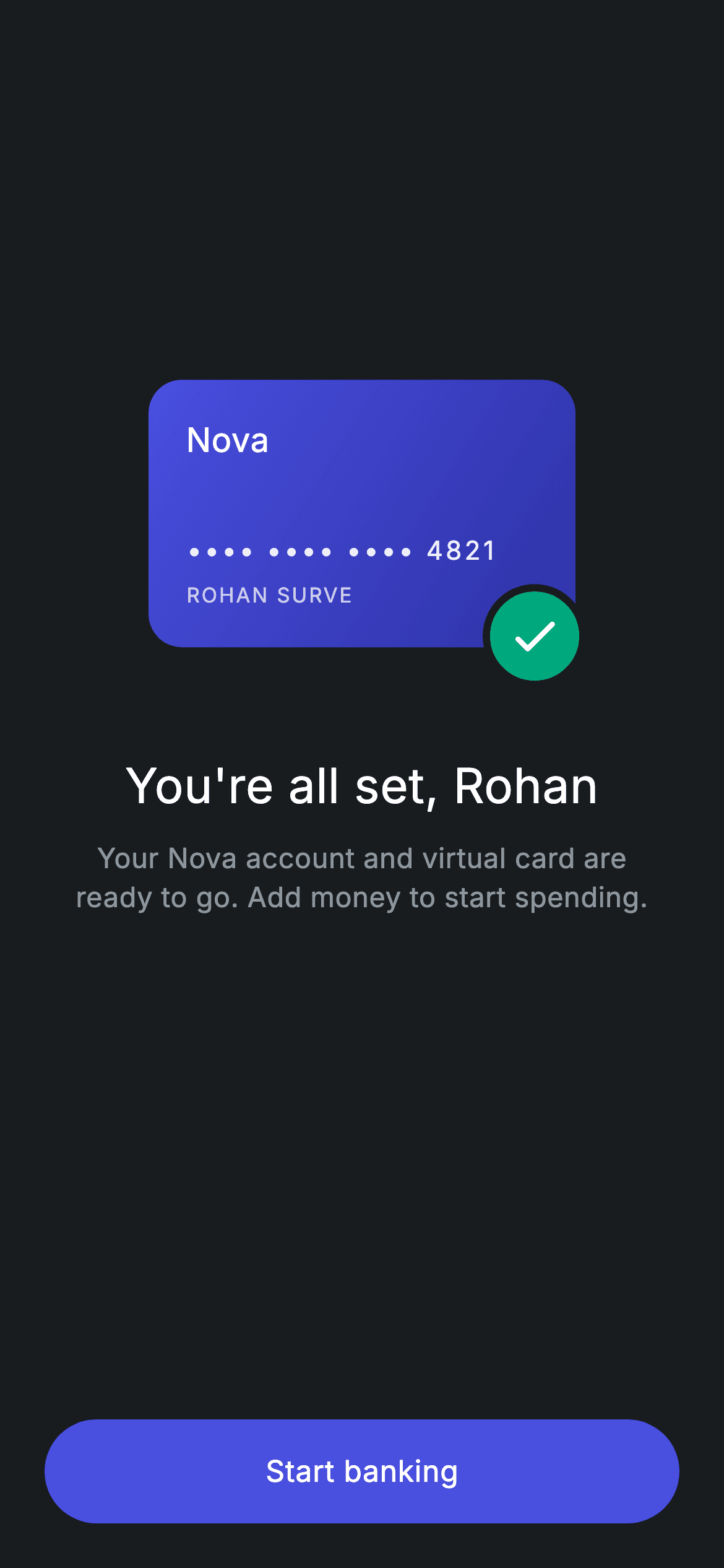 Fintech · Account Ready — Fintech Flutter screen