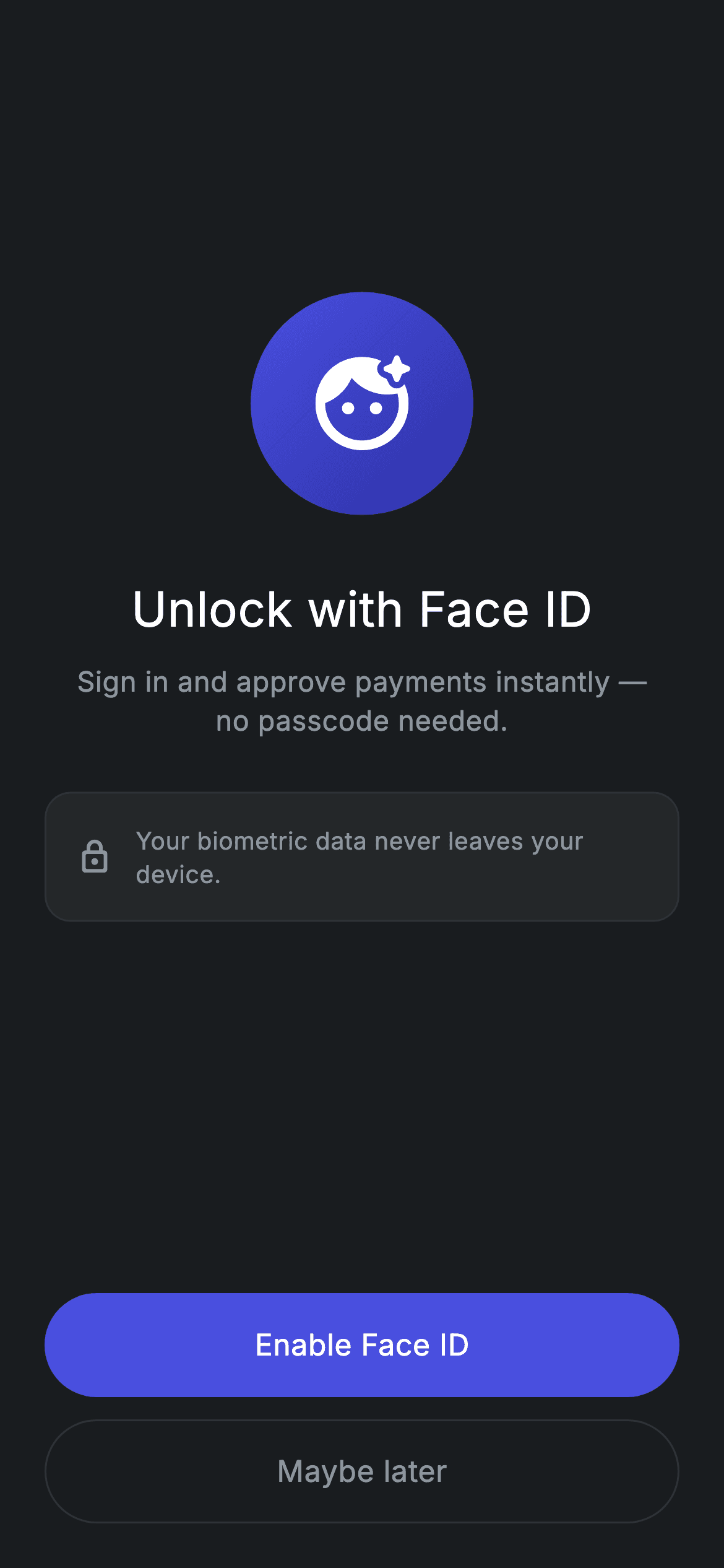 Fintech · Enable Face ID — Fintech Flutter screen