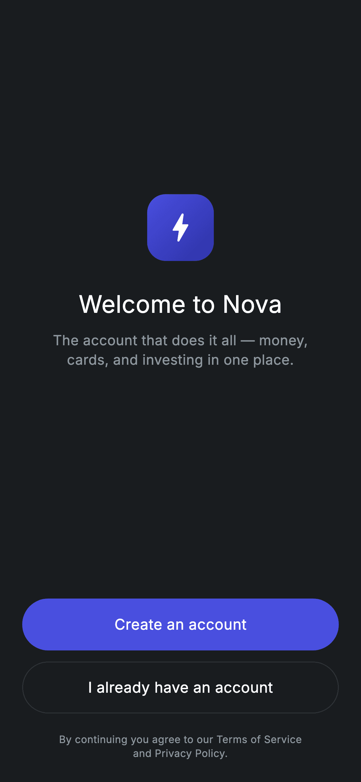 Fintech · Get Started — Fintech Flutter screen