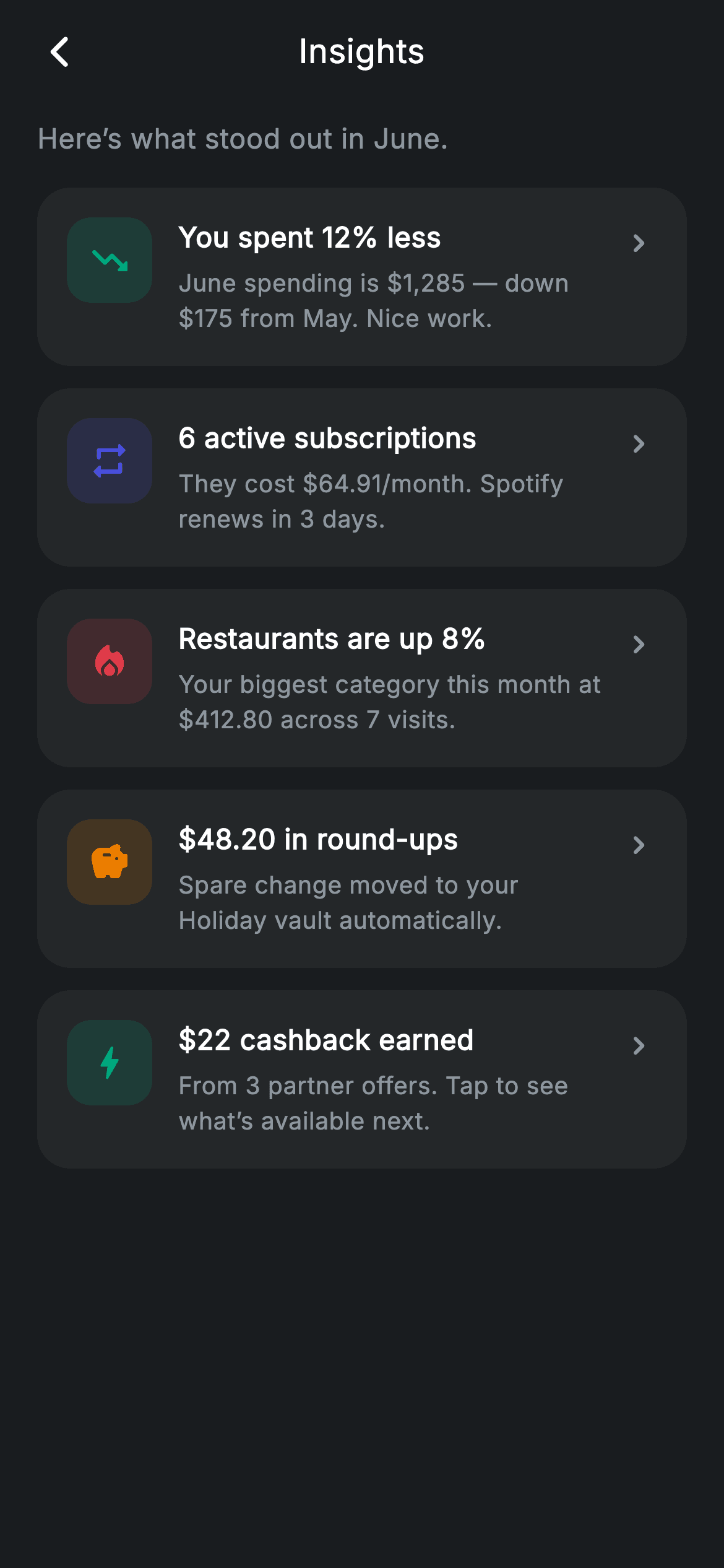 Fintech · Insights — Fintech Flutter screen
