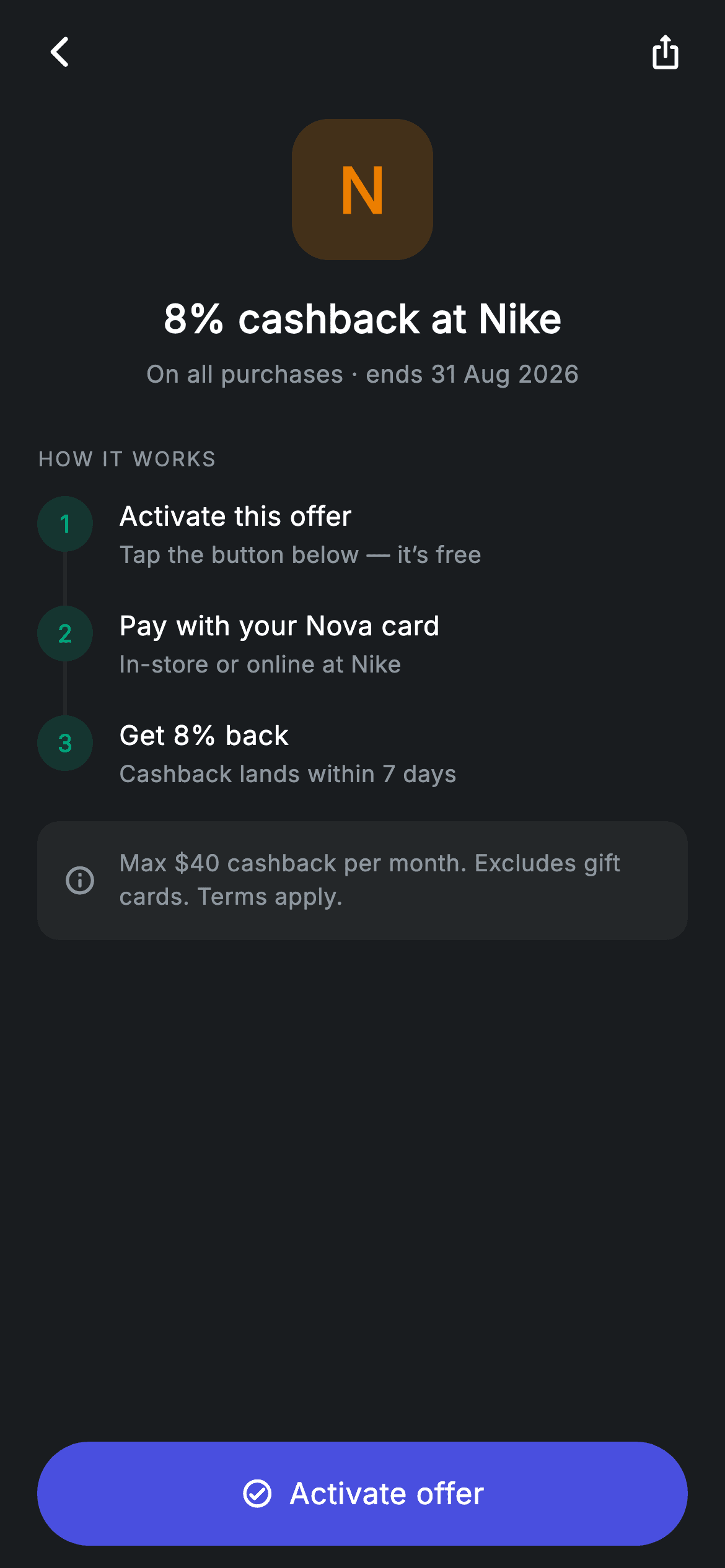 Offer Detail — Fintech Flutter UI screen