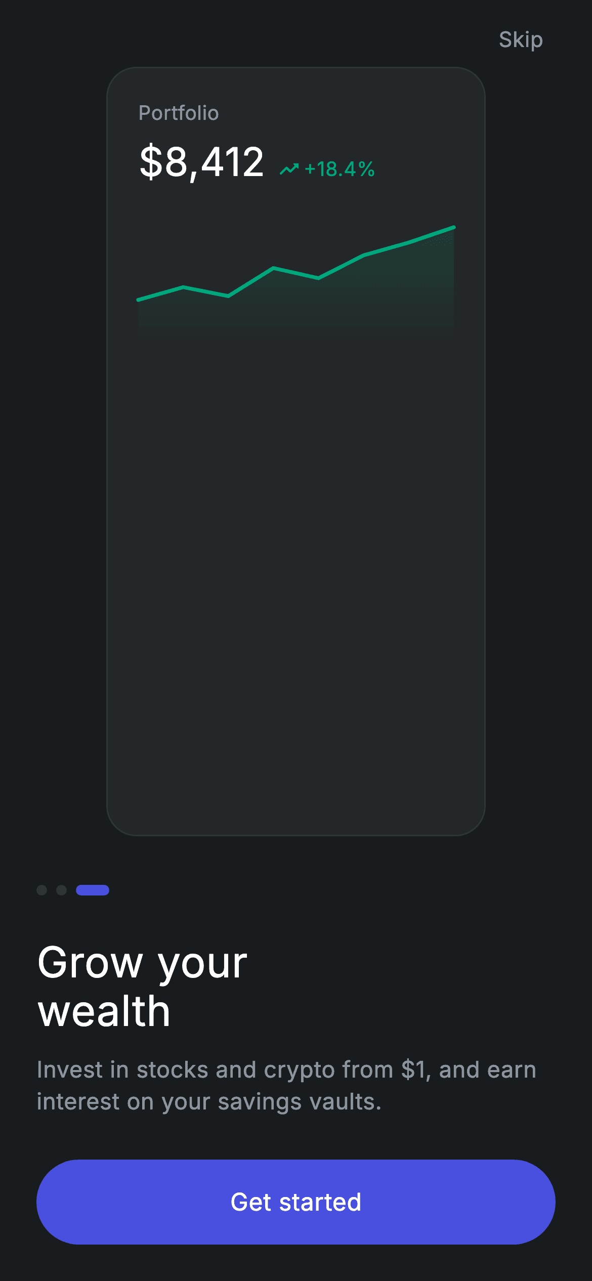 Fintech · Onboarding 3 — Fintech Flutter screen