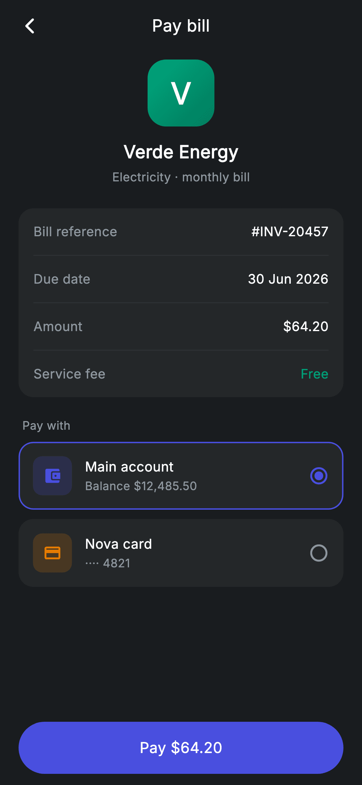 Fintech · Pay Merchant — Fintech Flutter screen