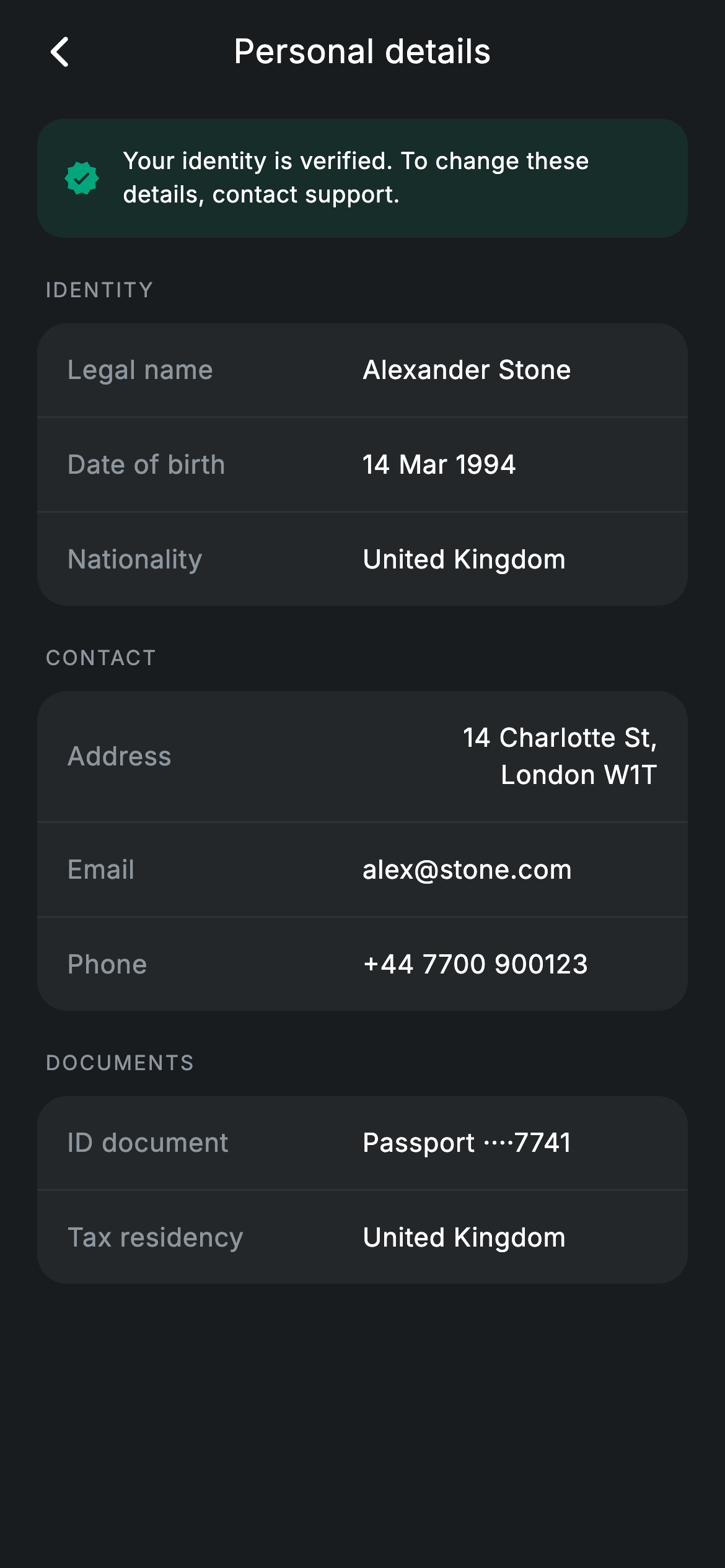 Personal Details — Fintech Flutter UI screen