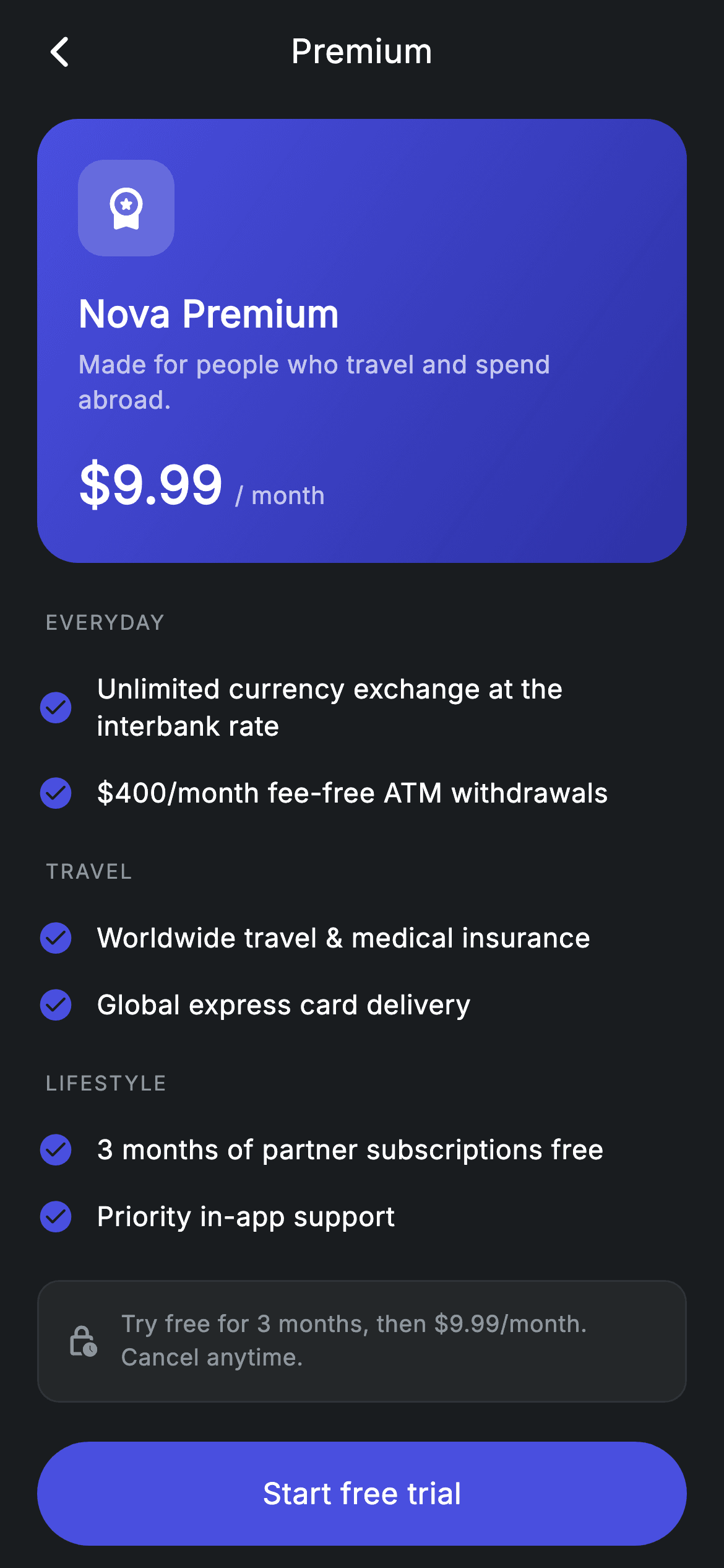 Plan Detail — Fintech Flutter UI screen