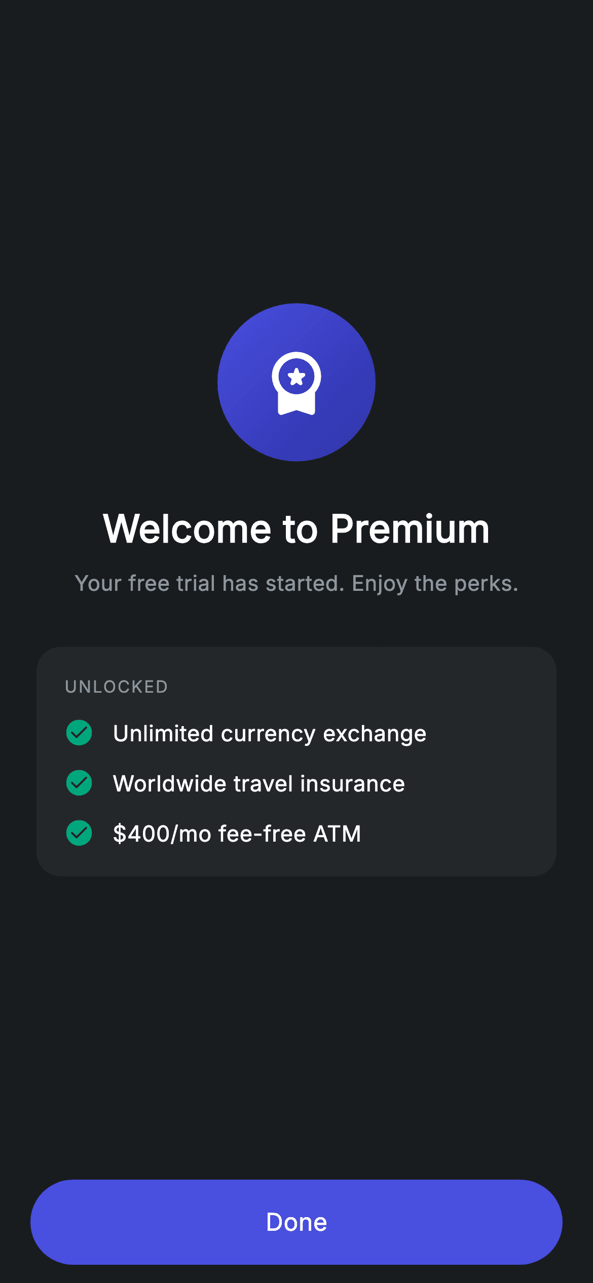 Plan Upgraded — Fintech Flutter UI screen