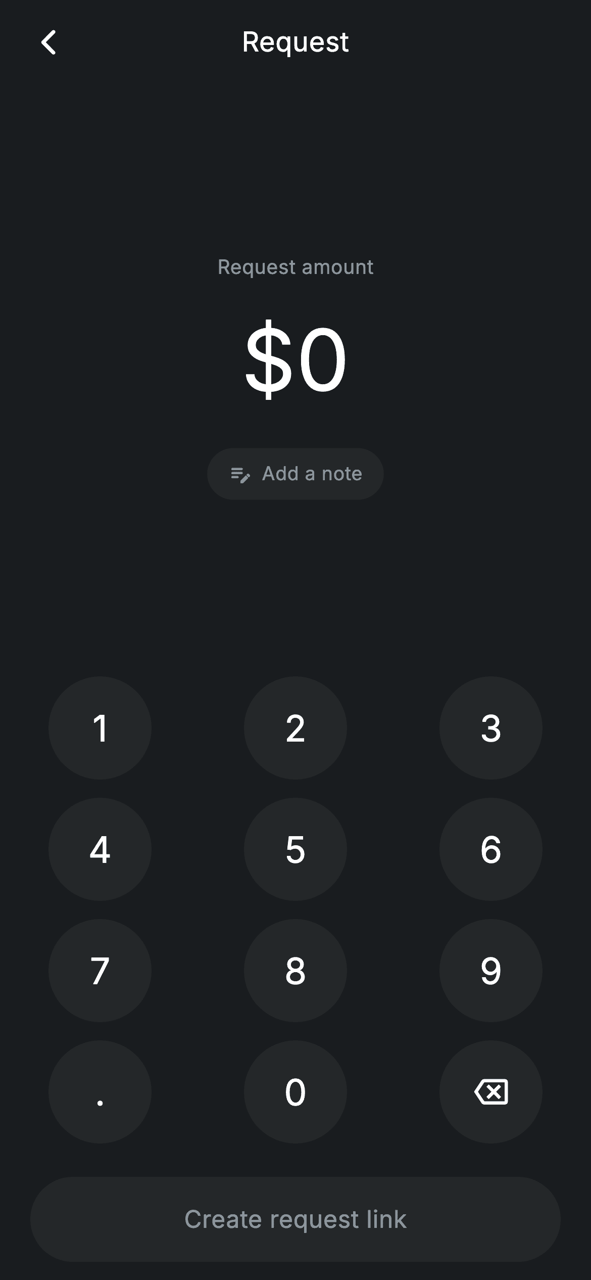 Fintech · Request Money — Fintech Flutter screen