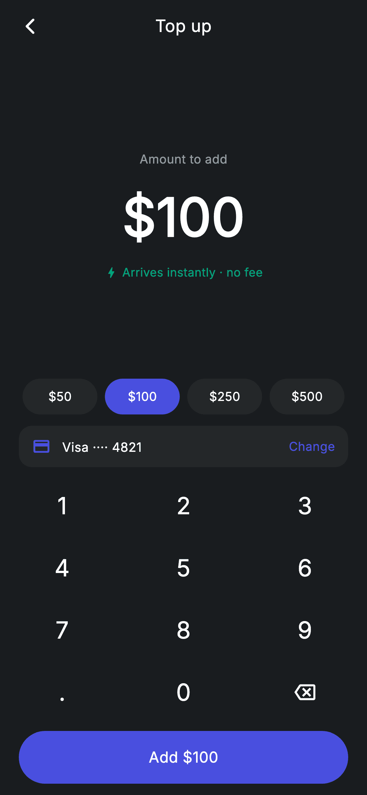 Top-up Card — Fintech Flutter UI screen
