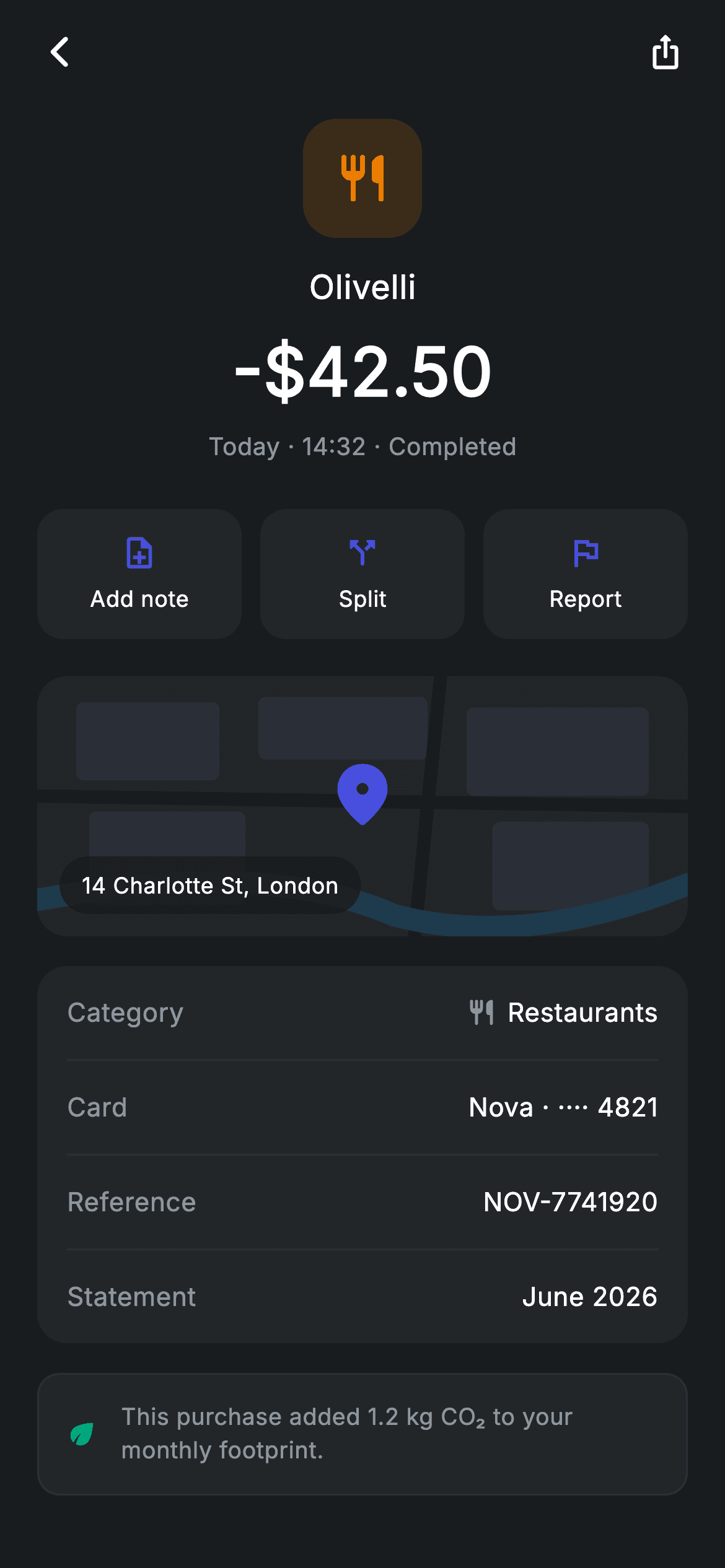 Transaction Detail — Fintech Flutter UI screen