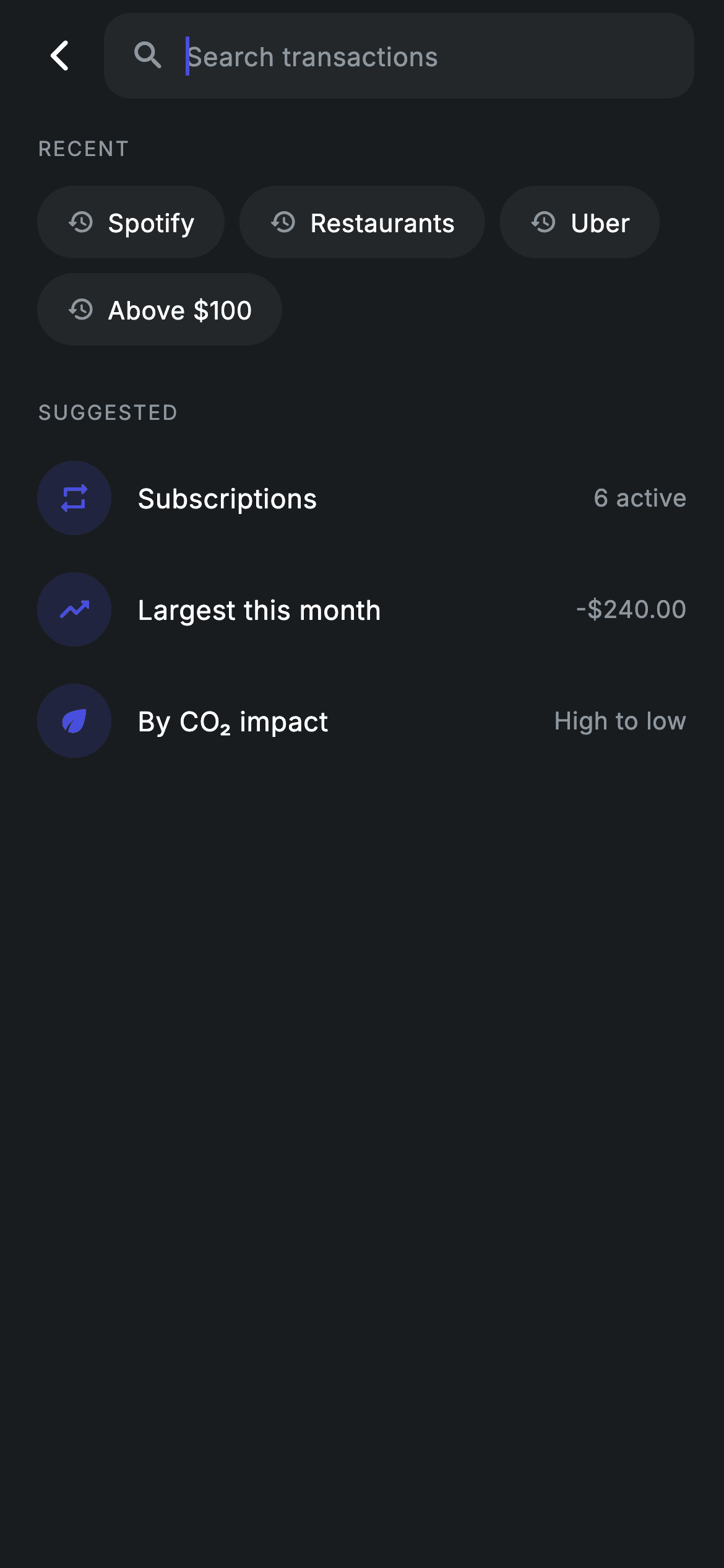 Transaction Search — Fintech Flutter UI screen