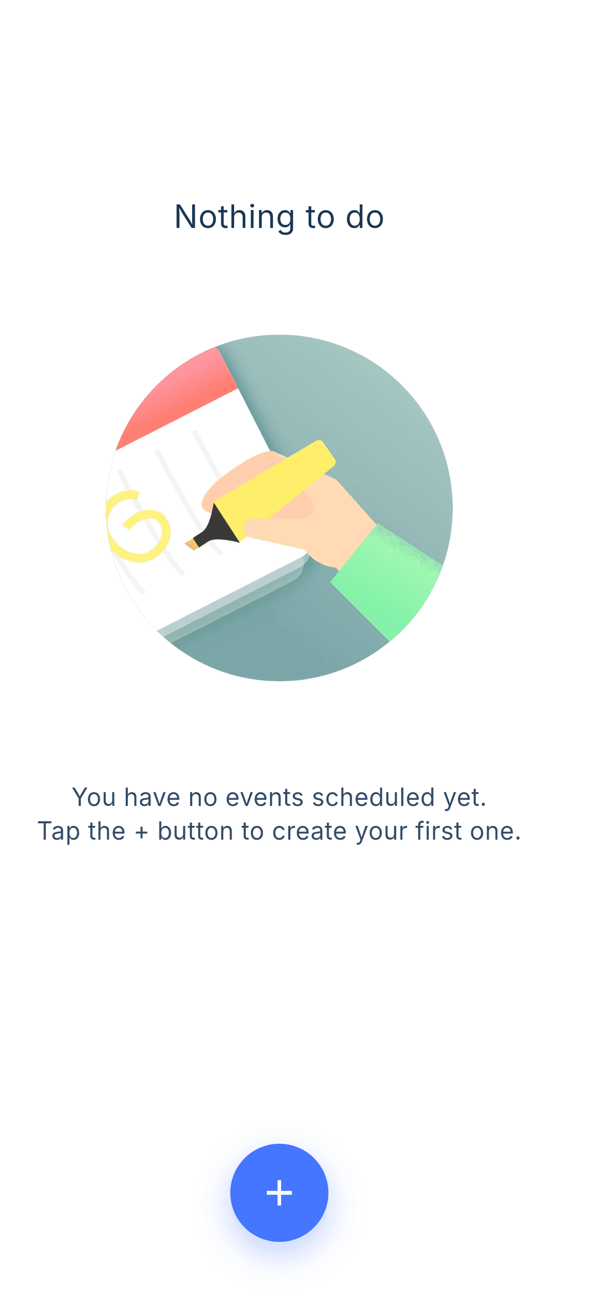 No Events — Empty States Flutter UI screen