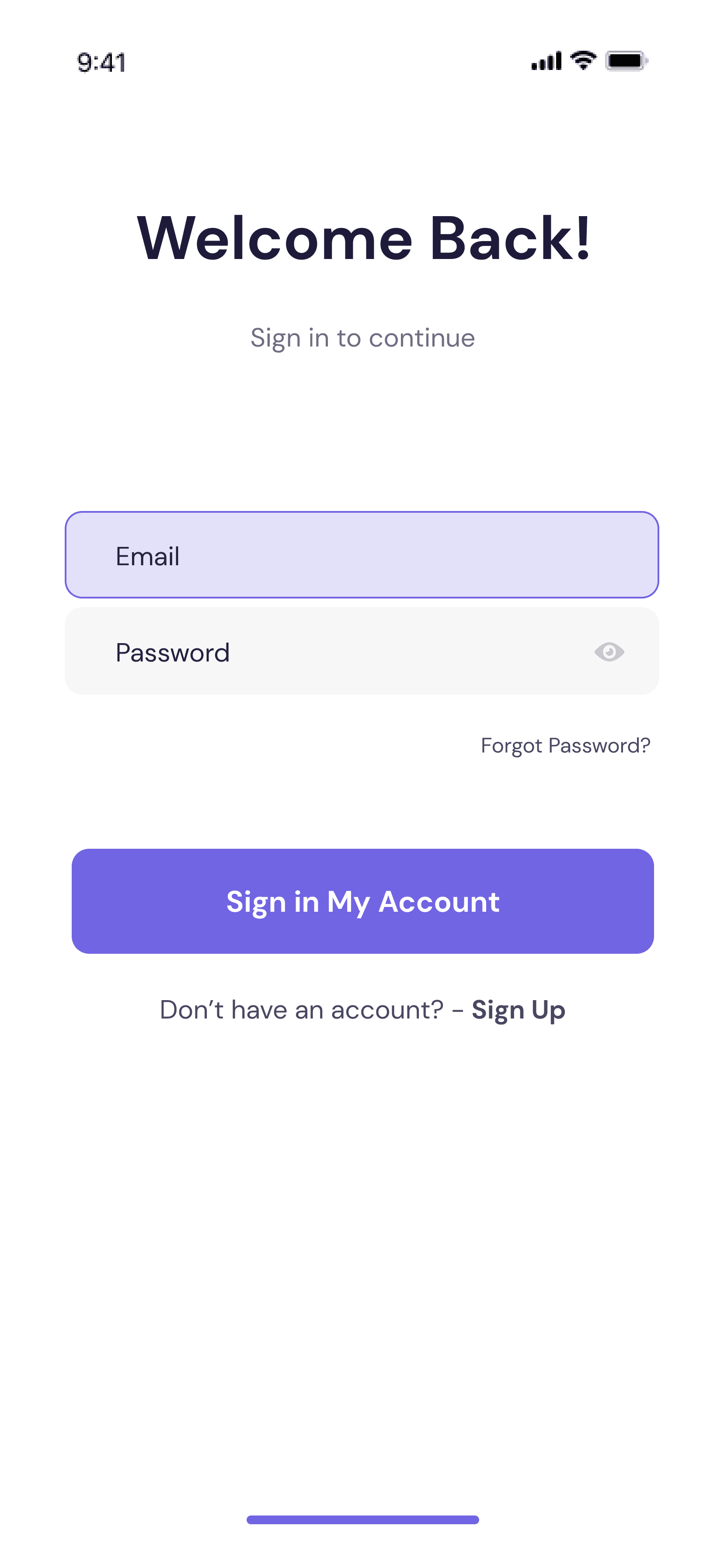 Sign In — Authentication Flutter screen