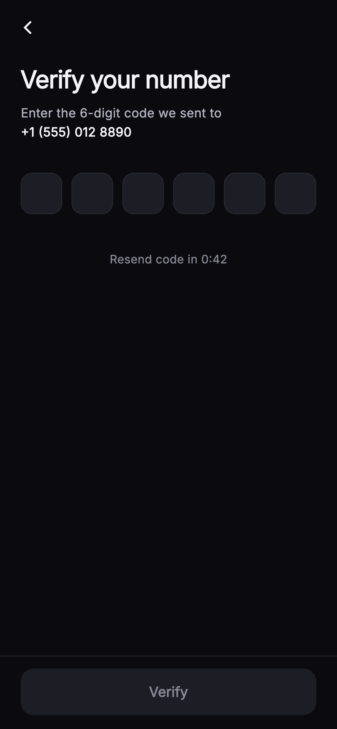 Pulse · Verify Code — Social Flutter screen