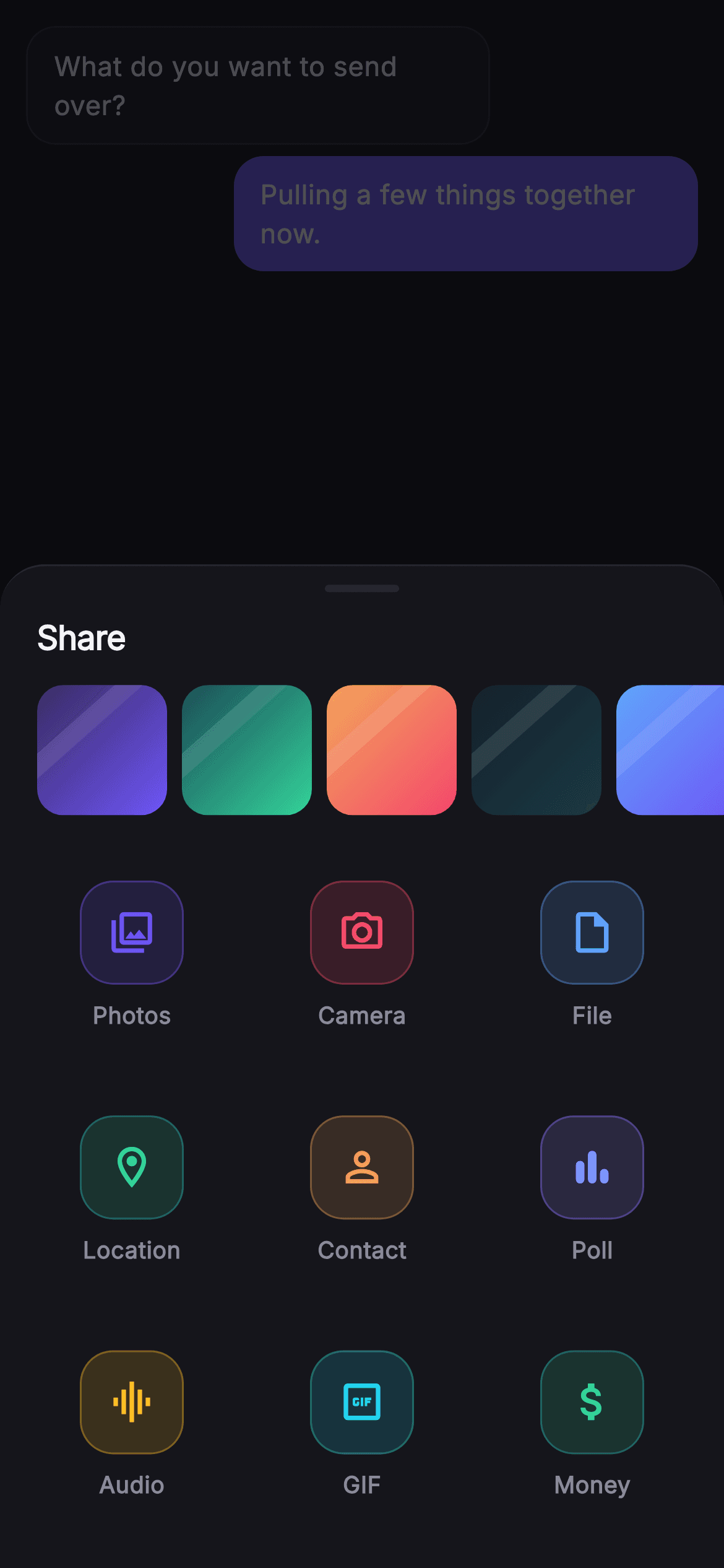 Pulse · Attachments — Social Flutter screen