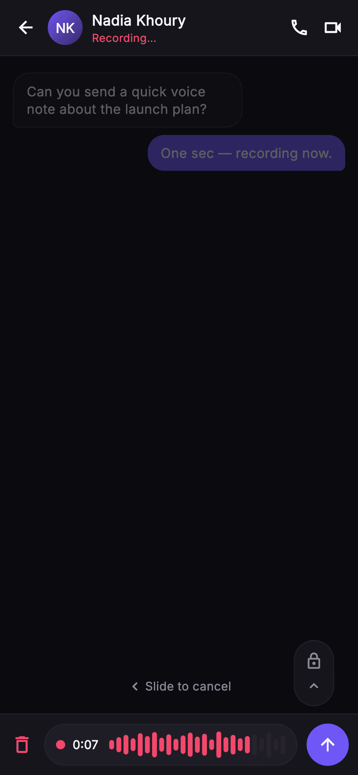 Pulse · Recording — Social Flutter screen