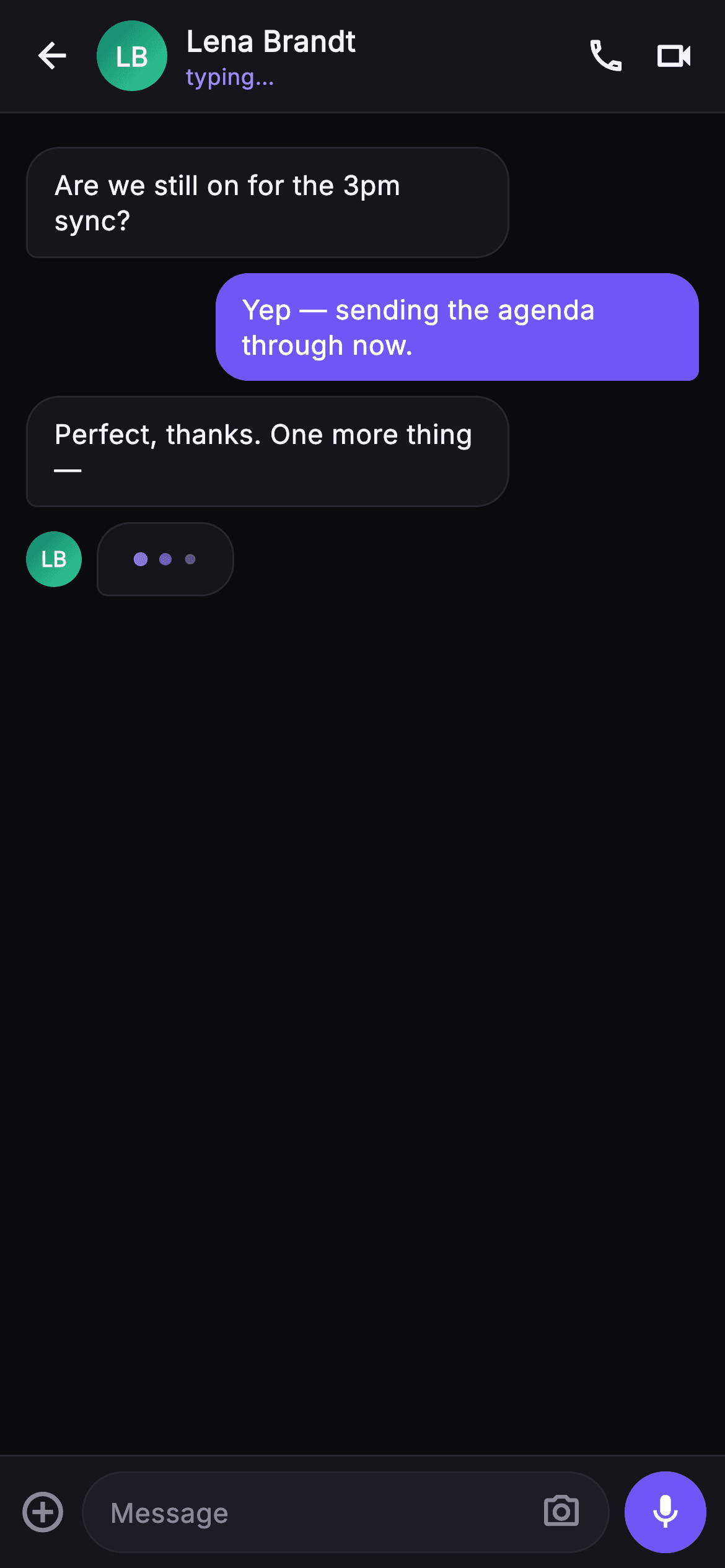 Pulse · Typing — Social Flutter screen