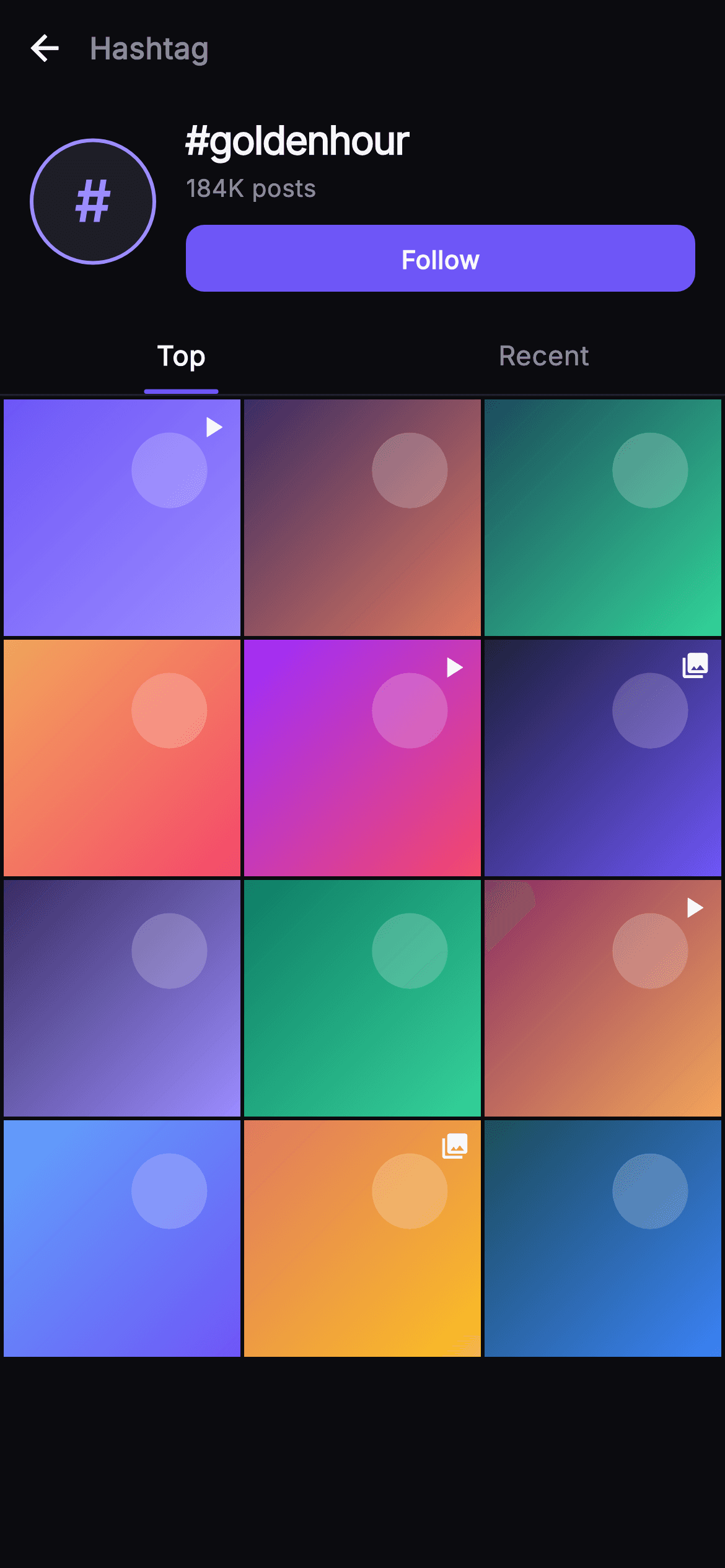 Pulse · Hashtag — Social Flutter screen