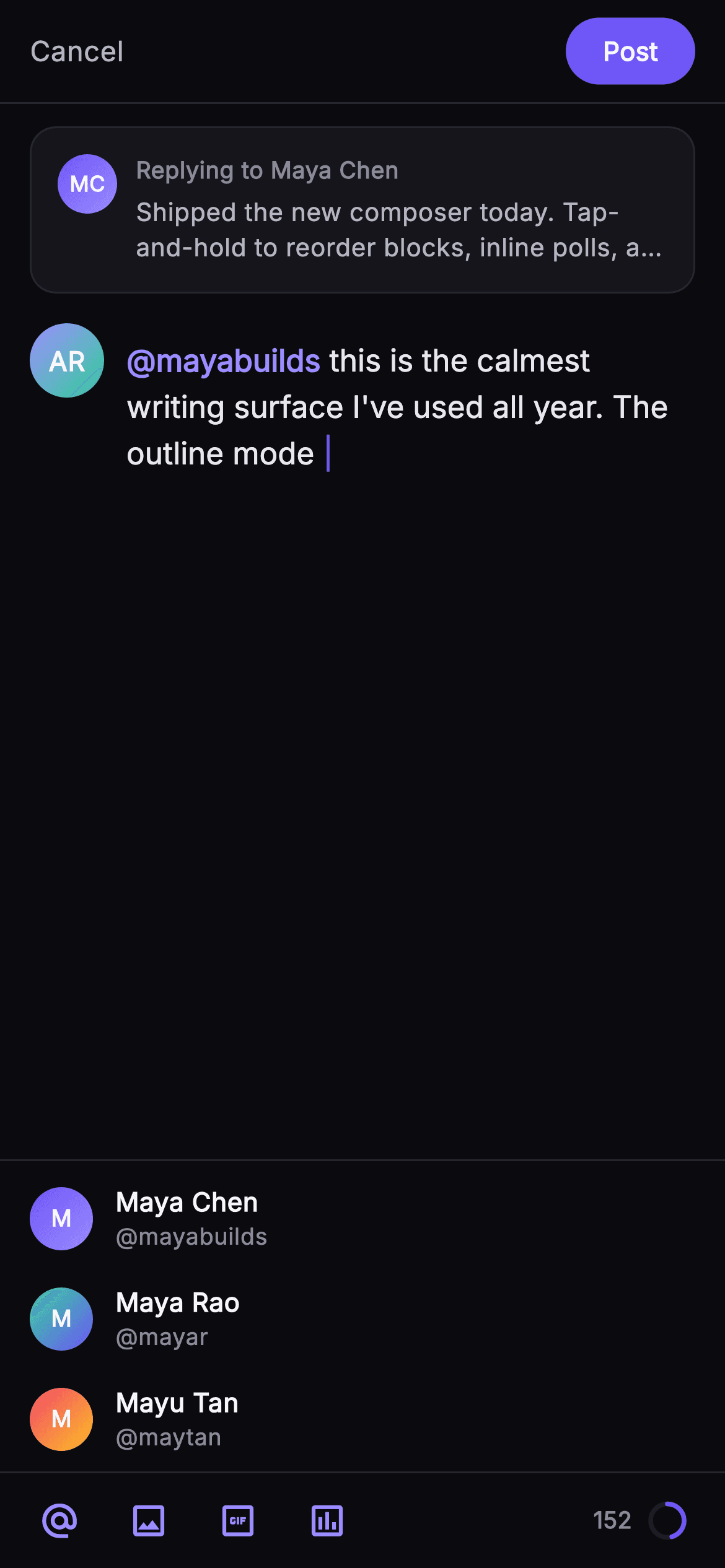 Pulse · Comment Composer — Social Flutter screen