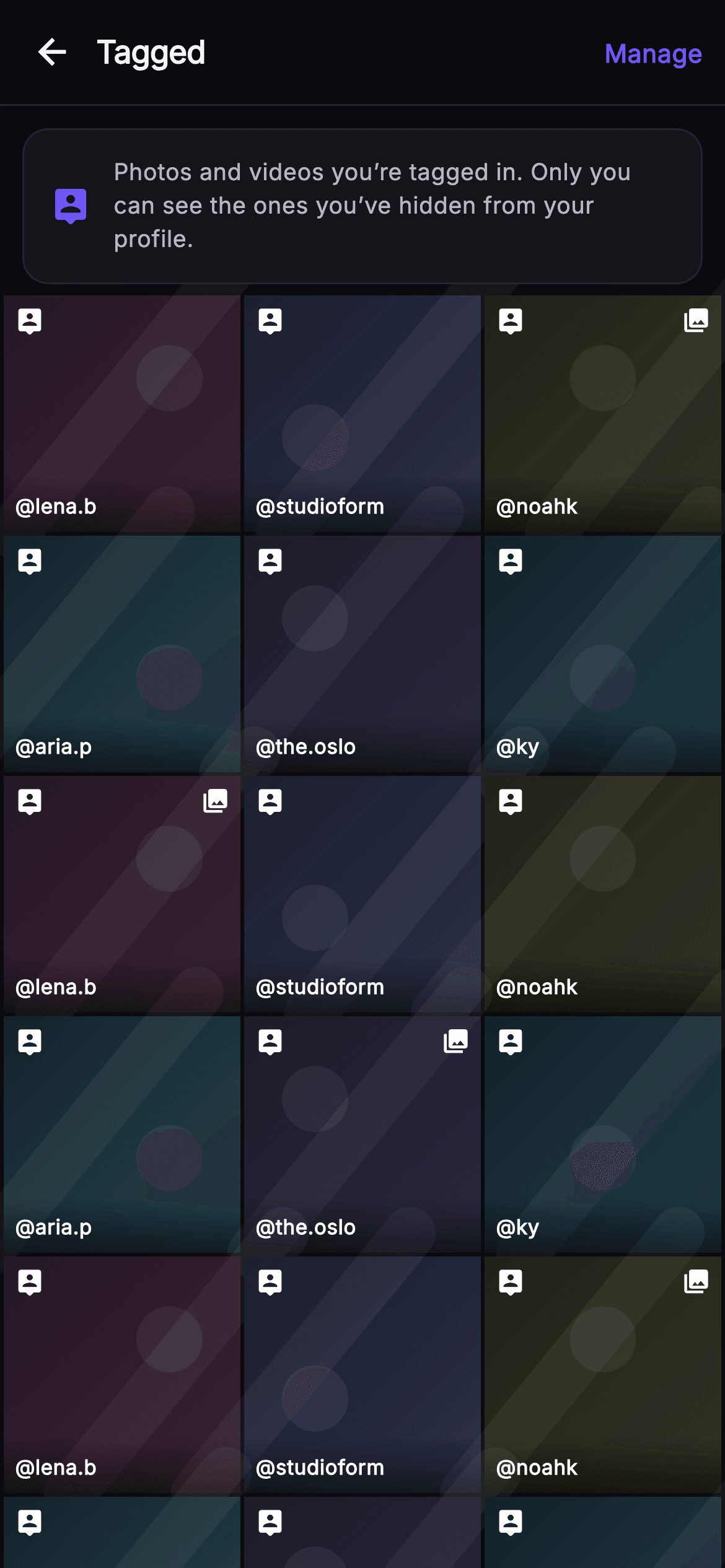 Pulse · Tagged — Social Flutter screen