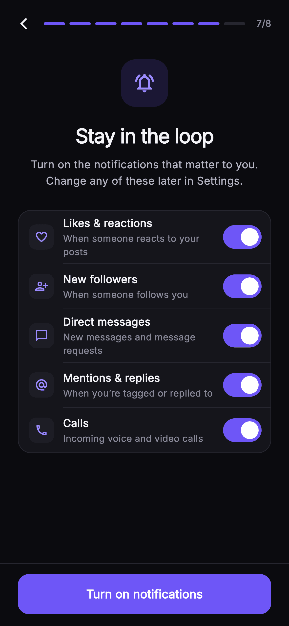 Pulse · Stay Updated — Social Flutter screen