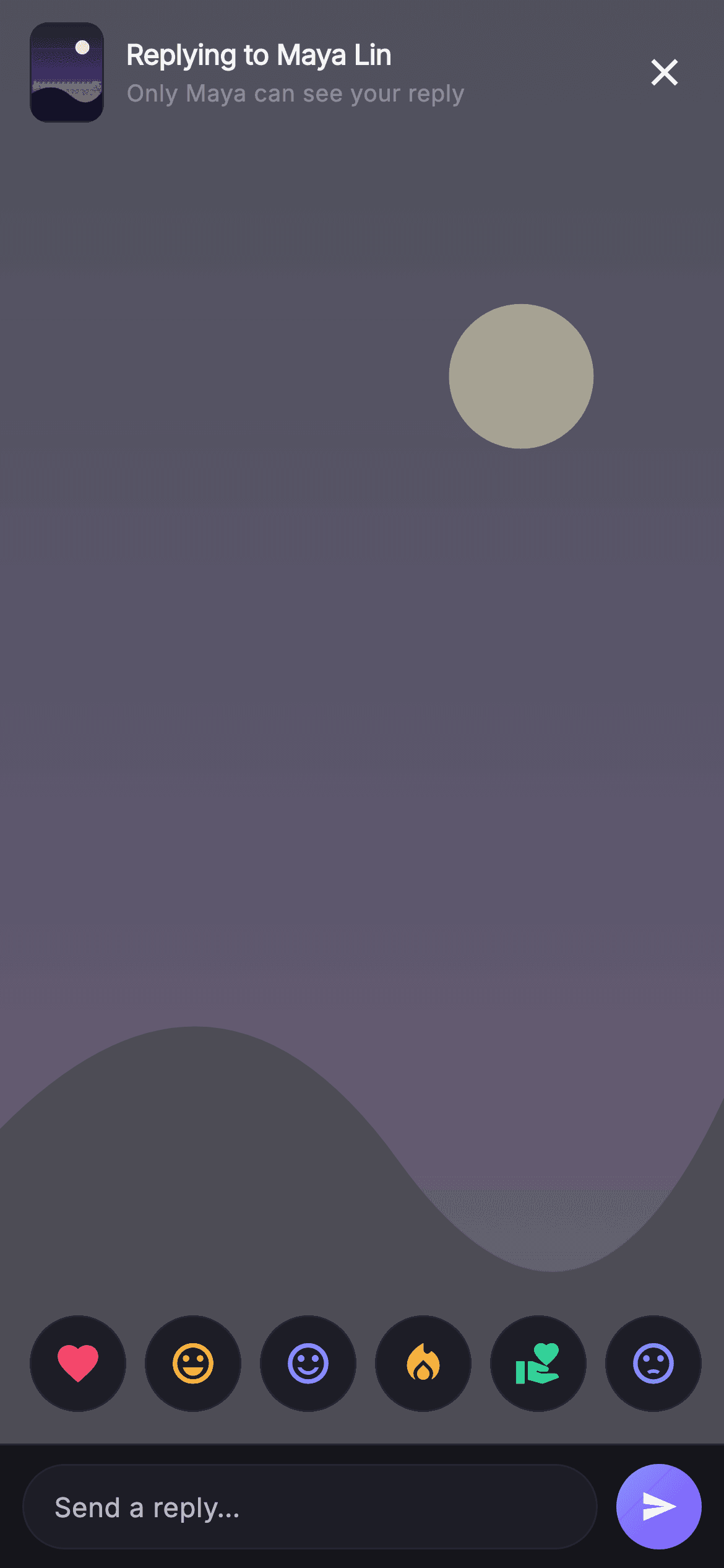 Pulse · Story Reply — Social Flutter screen