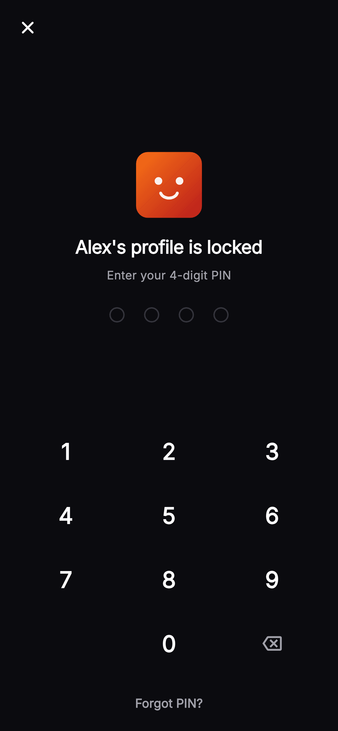 Cineo · Enter PIN — Streaming Flutter UI screen