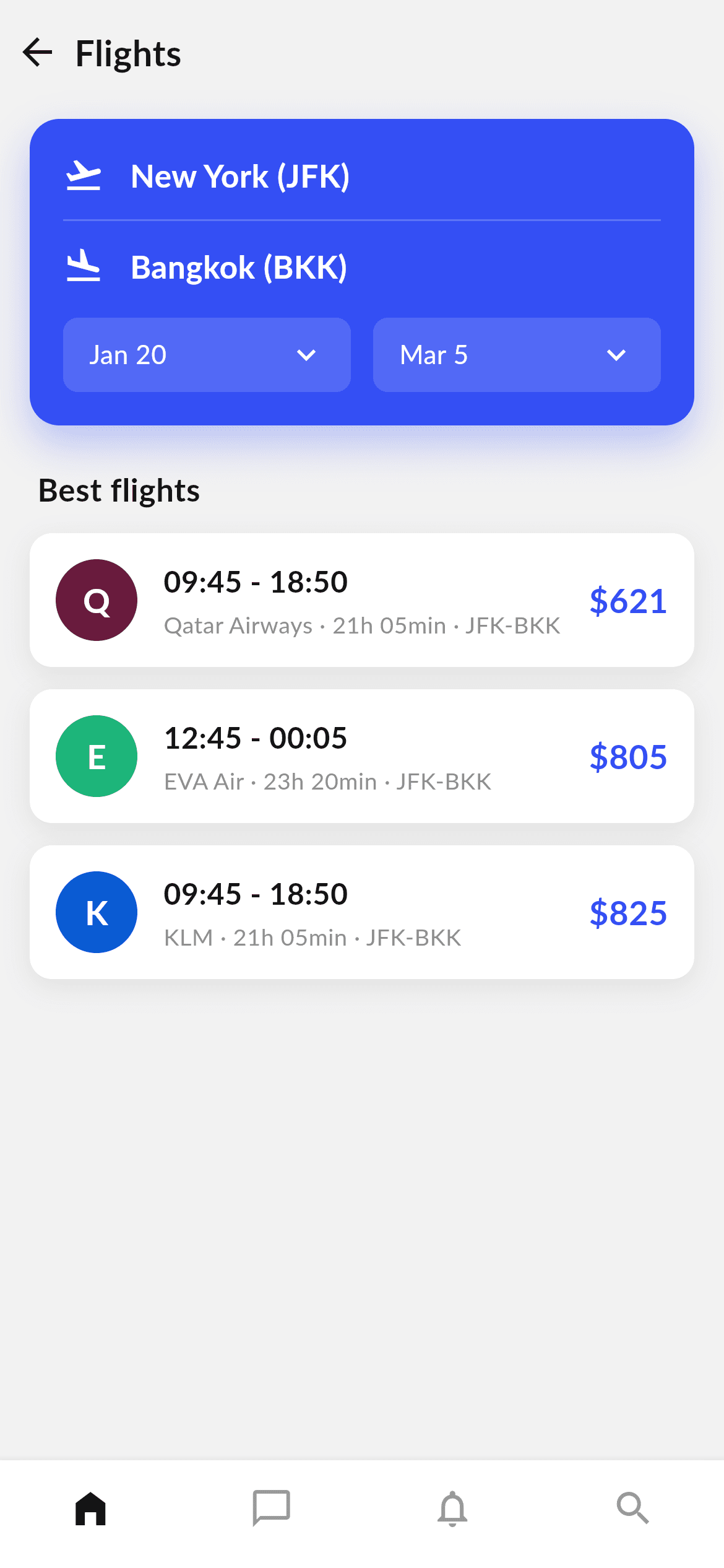 Travel · Flights — Travel Flutter UI screen