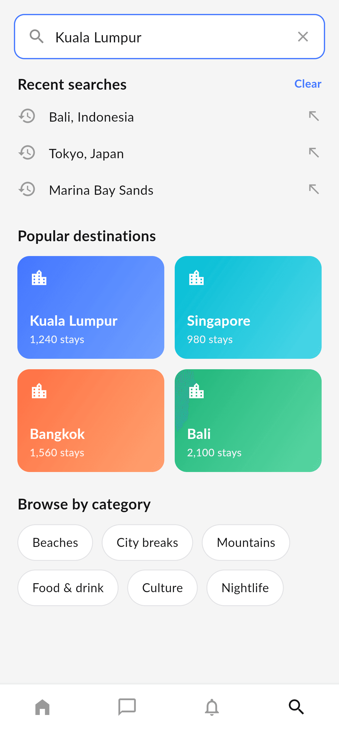 Travel · Search — Travel Flutter UI screen