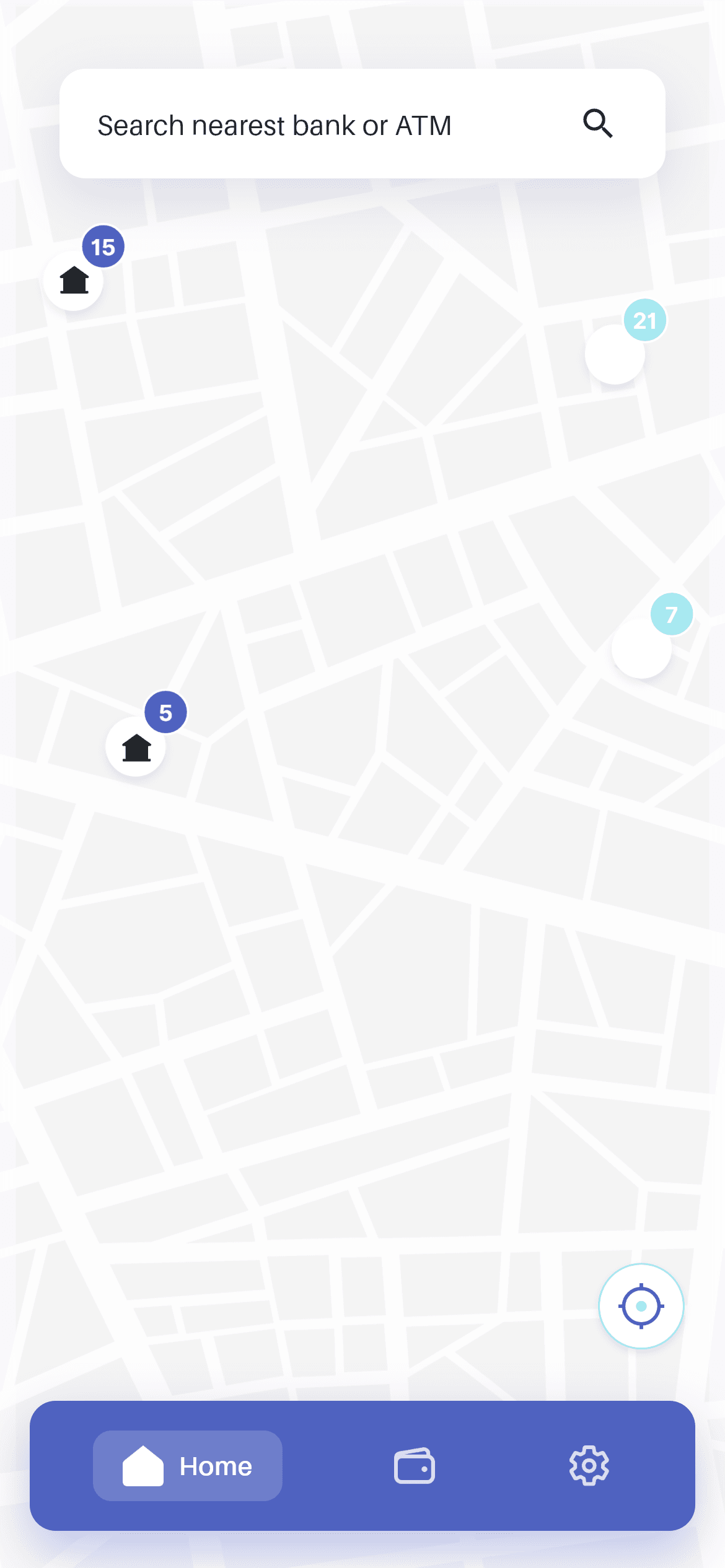 Wallet · Search Nearby — Finance Flutter UI screen