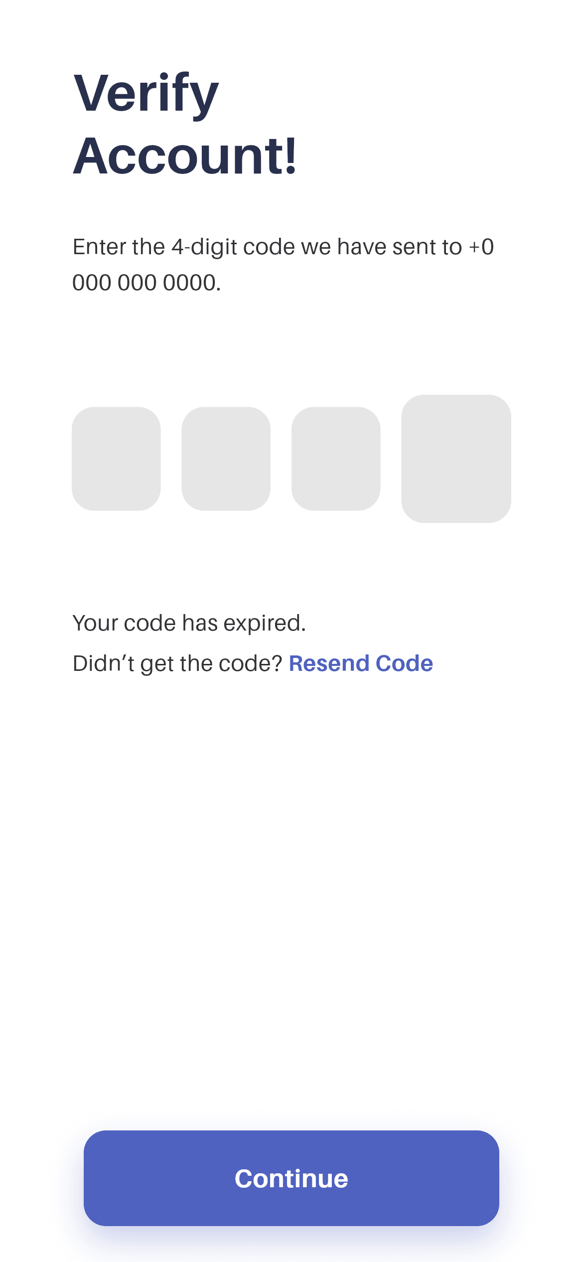Wallet · Verify Account — Authentication Flutter UI screen